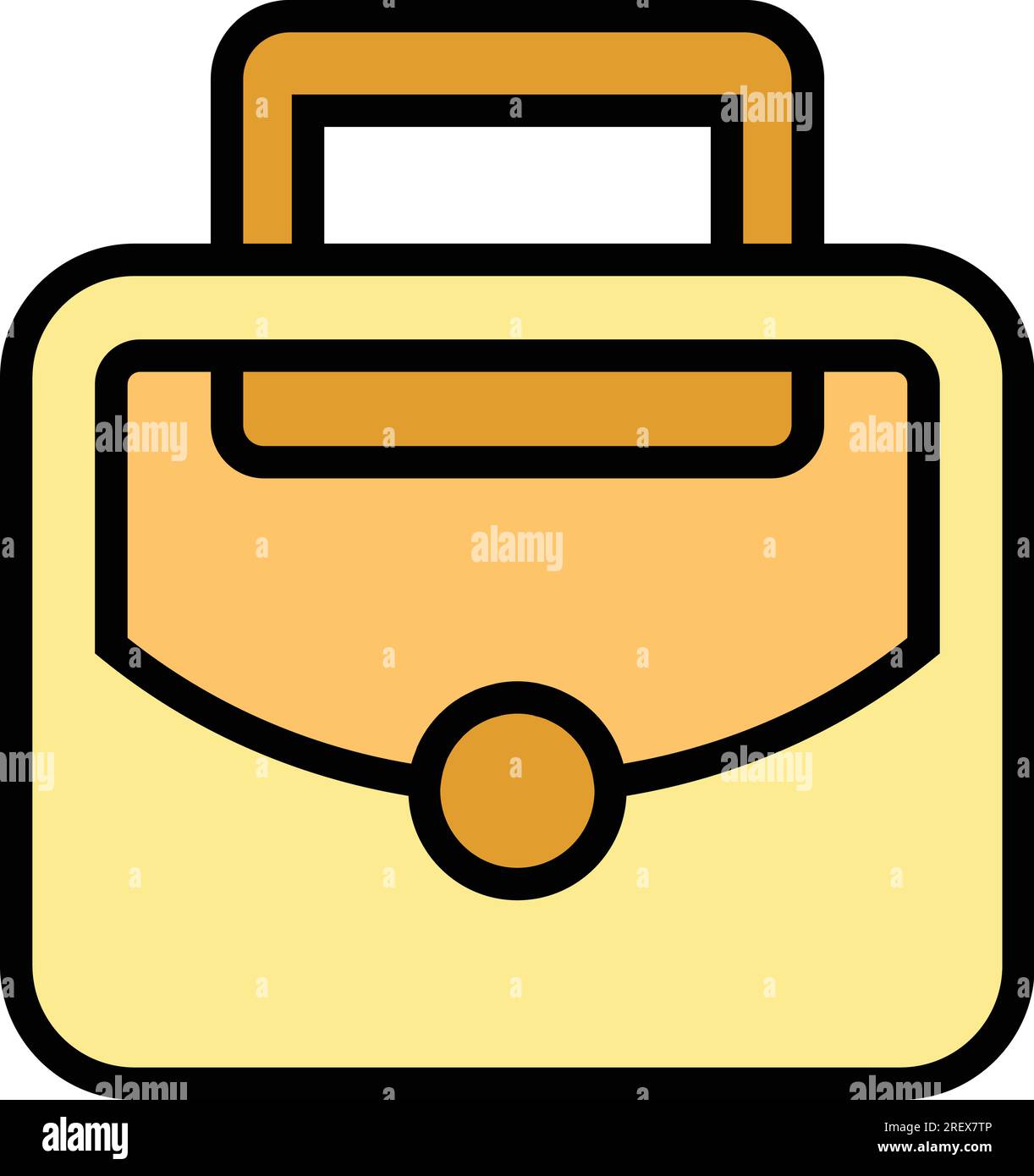 Umrissvektor des Lederaktenkoffer-Symbols. Tasche. Business-Portfolio-Farbe flach Stock Vektor