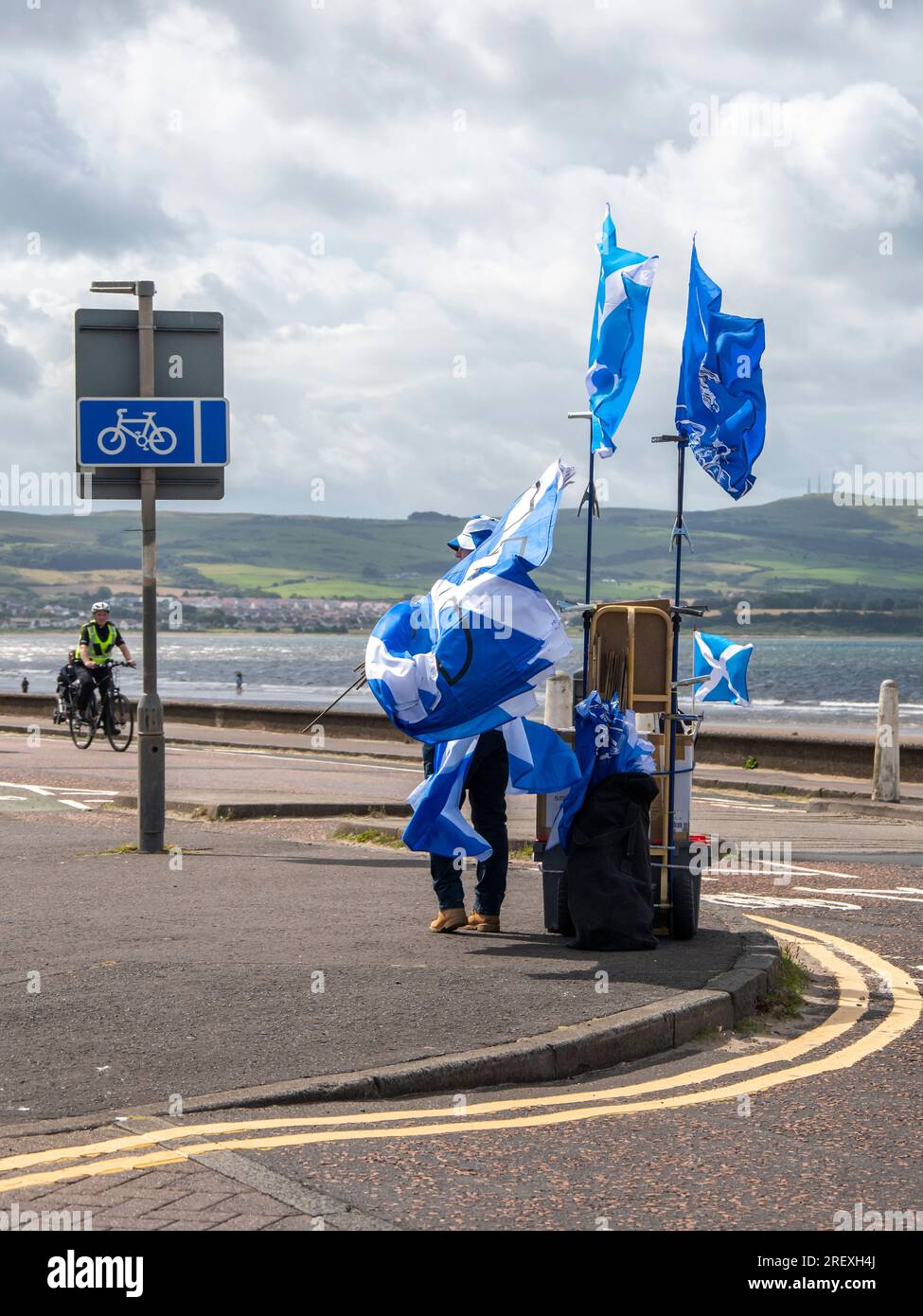 Ayr, Schottland, Großbritannien. 29. Juli 2023: A March of Independence in Ayr, Schottland. Stockfoto