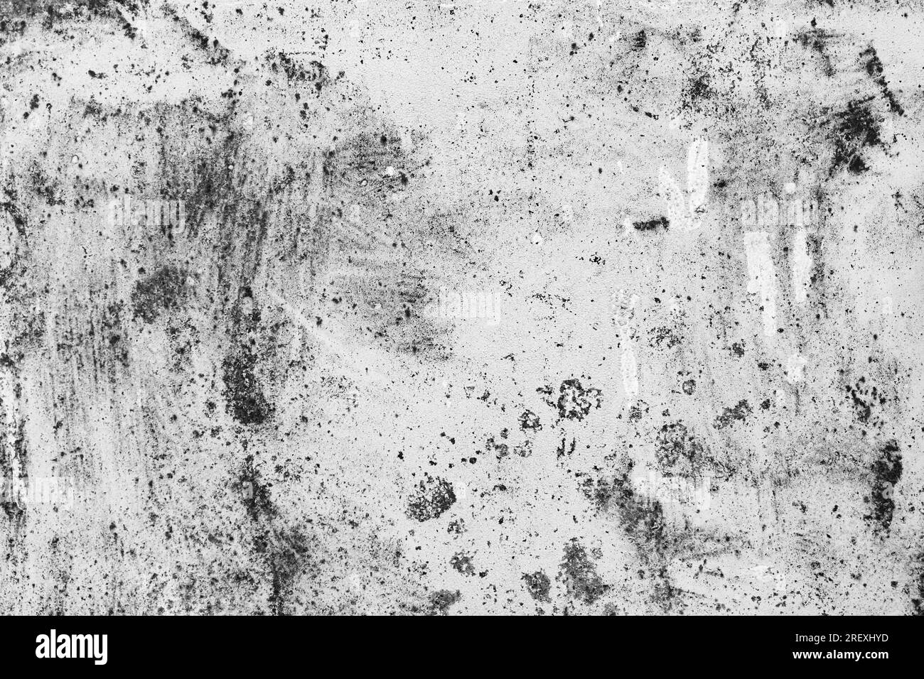 Schwarzer und weißer Grunge-Hintergrund. Alte schmutzige Wandtextur. Stockfoto