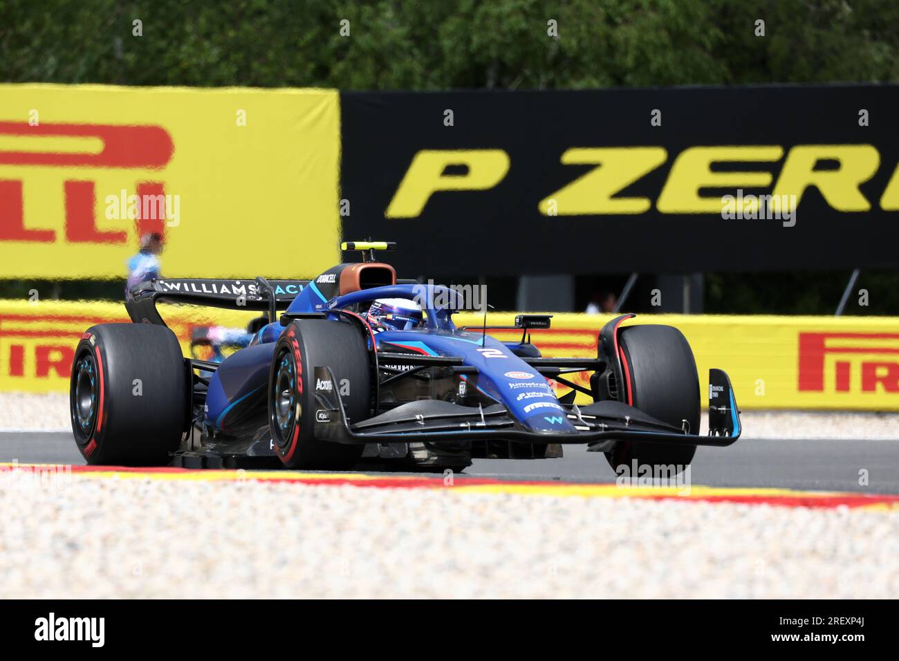 Stavelot, Belgien. 30. Juli 2023. Logan SarSergeant von Williams Racing auf der Rennstrecke während des F1 Grand Prix von Belgien im Spa Francorchamps am 30. Juli 2023 in Stavelot, Belgien. Kredit: Marco Canoniero/Alamy Live News Stockfoto