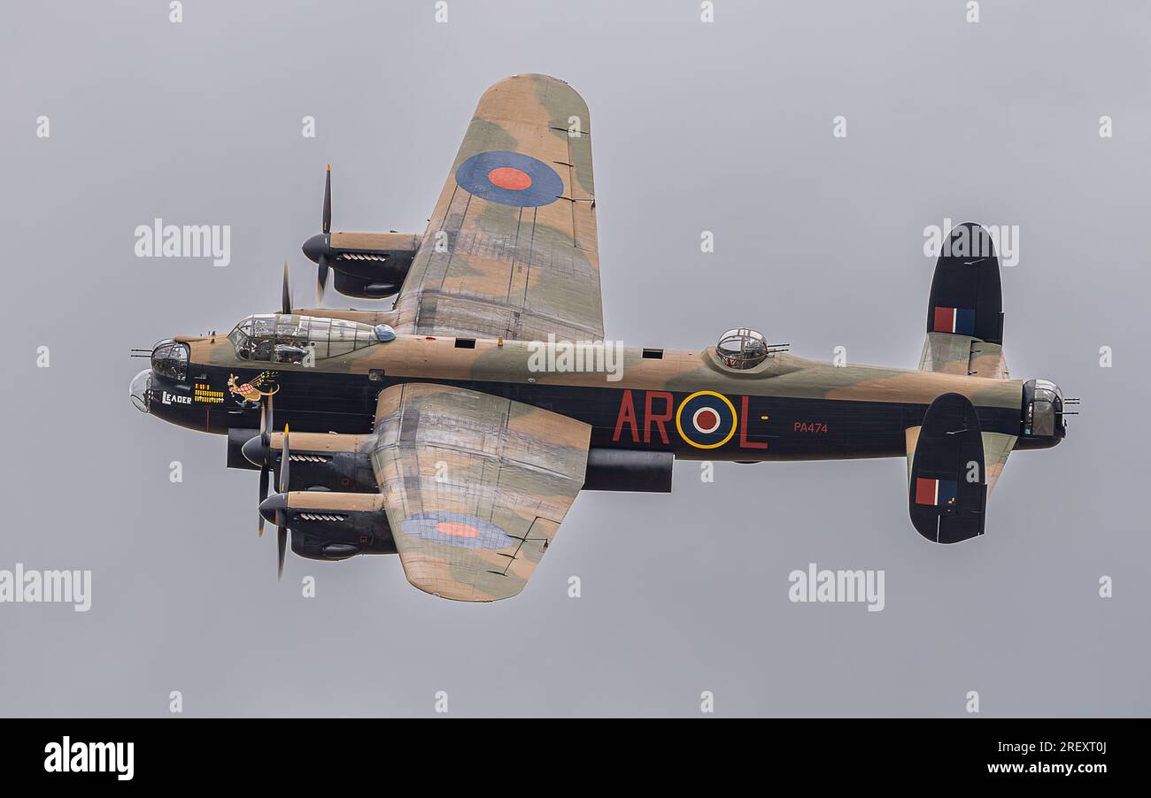 Avro Lancaster I, Battle of Britain Memorial Flight, RAF Coningsby. Ausstellung auf der Royal International Air Tattoo 2023. Stockfoto