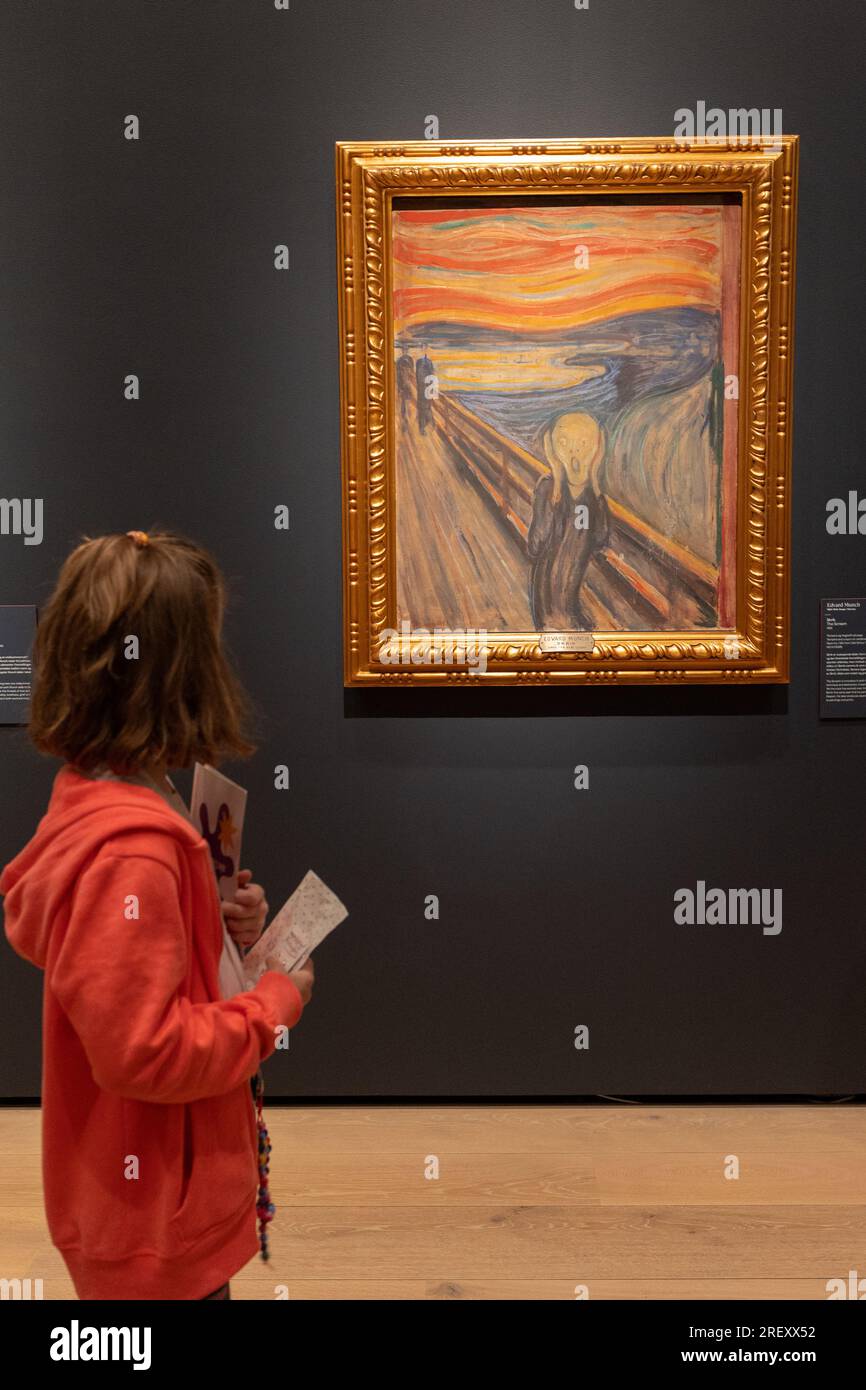Oslo, Norwegen. 27. Juli 2023. „The Scream“ von Edvard Munch im Nationalmuseum in Oslo, Norwegen. Kredit: Katie Collins/Alamy Stockfoto