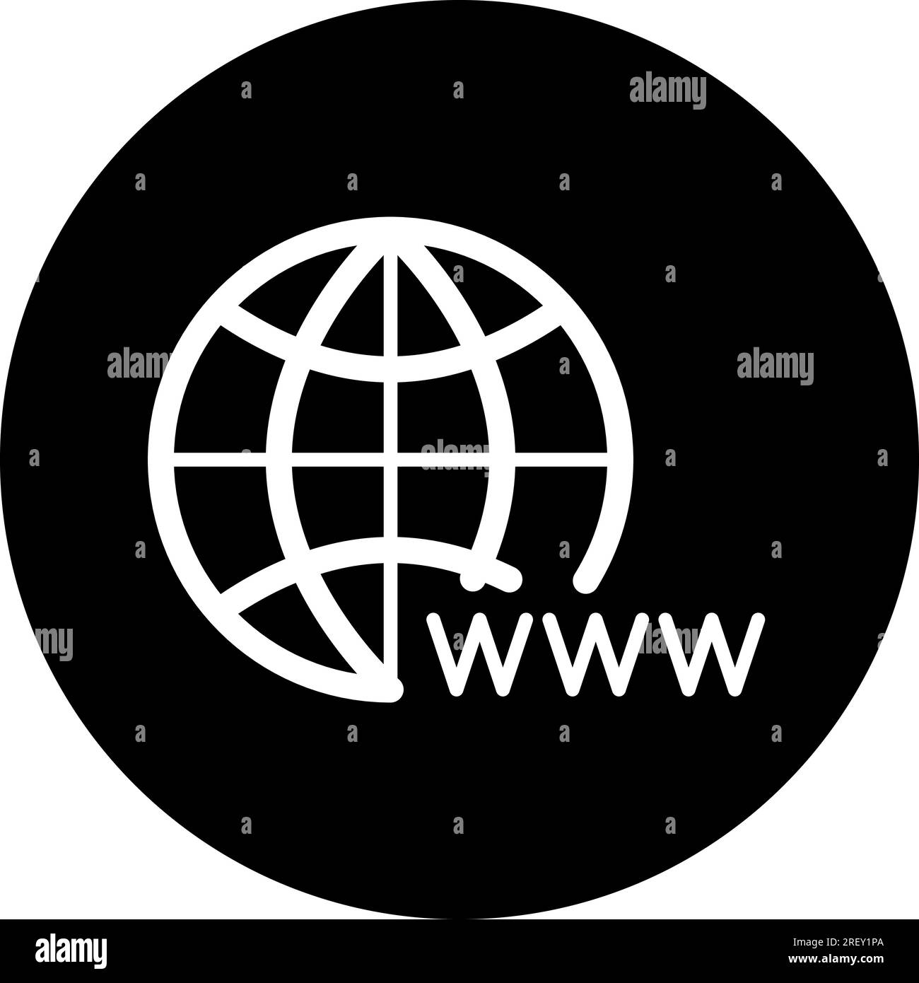 Flaches Symbol für „Gehe zu Web“ mit Symbol für den www-Link Stock Vektor