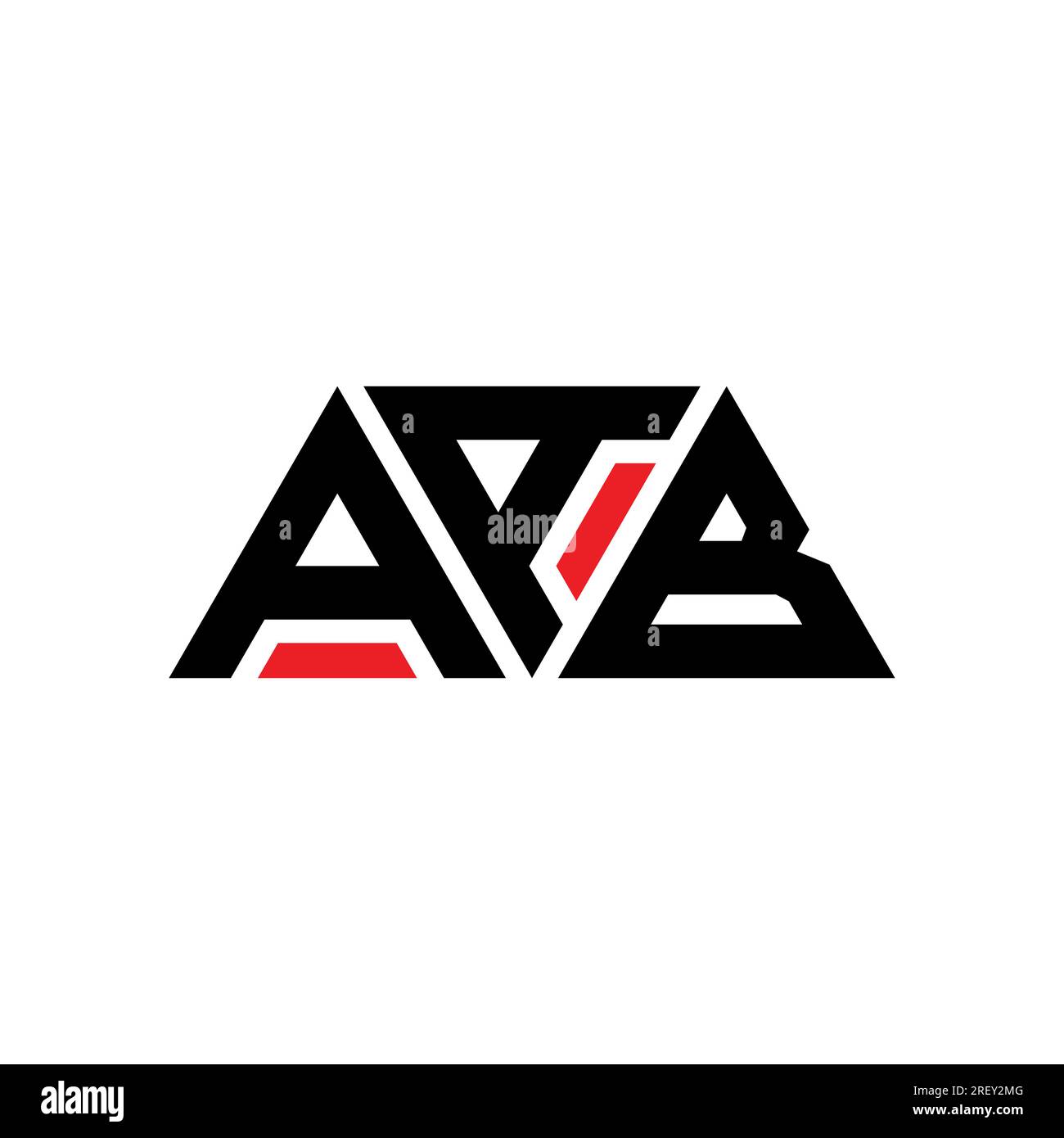 AAB-Logo mit Dreiecksbuchstaben und Dreiecksform. Monogramm mit AAB-Dreieck-Logo. AAB-Dreieck-Vektor-Logo-Vorlage mit roter Farbe. AAB Triangul Stock Vektor