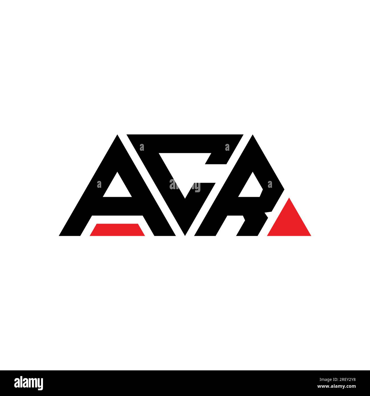 ACR-Logo mit dreieckigem Buchstaben in Dreiecksform. Monogramm mit ACR-Dreieck-Logo. ACR-Dreieck-Vektor-Logo-Vorlage mit roter Farbe. ACR Triangul Stock Vektor