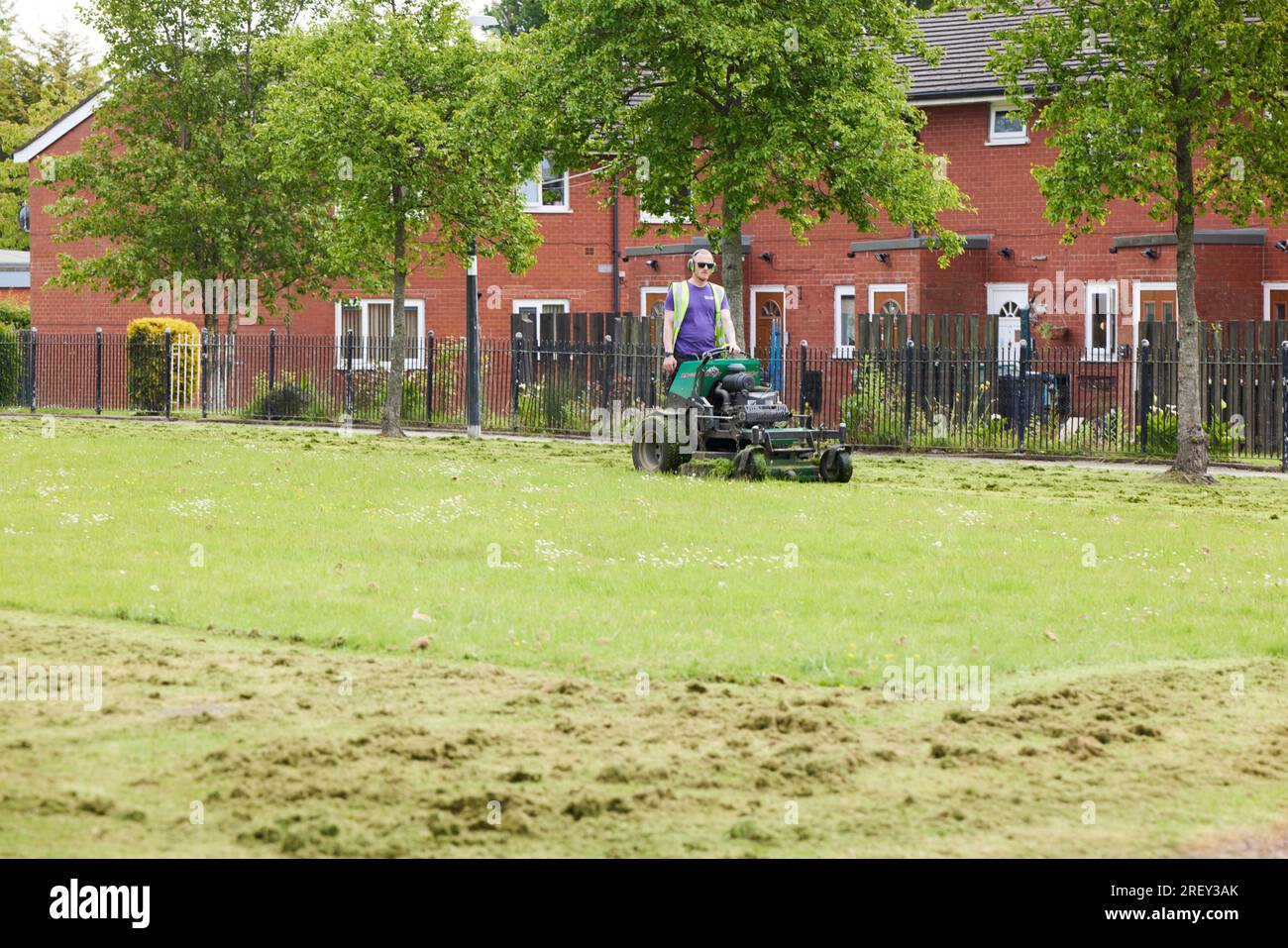 Stadtrundfahrt auf Rasenmäher in Preston, Lancashire Stockfoto