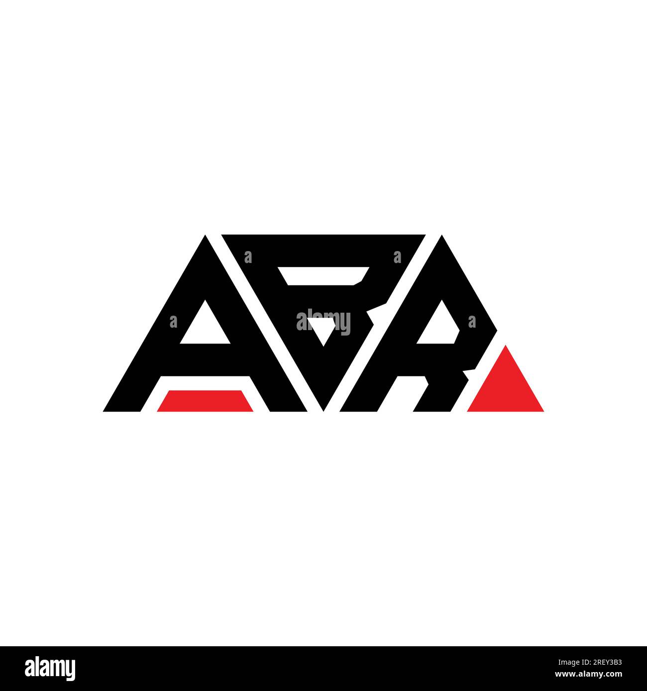 ABR-Logo mit dreieckigem Buchstaben in Dreiecksform. ABR-Dreieck-Logo-Monogramm. ABR-Dreieck-Vektor-Logo-Vorlage mit roter Farbe. ABR Triangul Stock Vektor