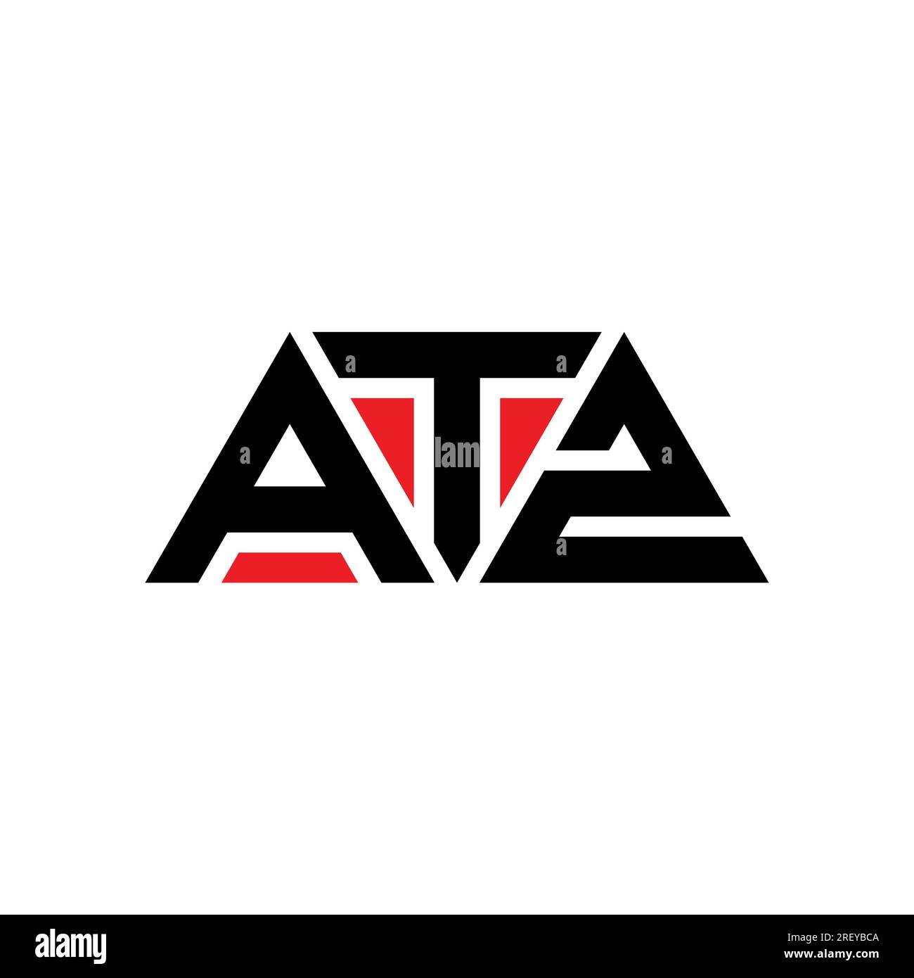 Logo mit ATZ-Dreiecksbuchstaben und Dreiecksform. Monogramm mit ATZ-Dreieck-Logo. ATZ-Dreieck-Vektor-Logo-Vorlage mit roter Farbe. ATZ Triangul Stock Vektor
