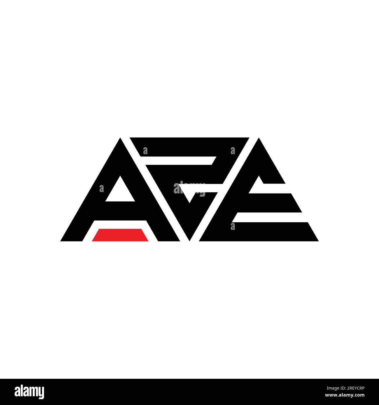 LOGO mit AZE-Dreiecksbuchstaben und Dreiecksform. MONOGRAMM MIT AZE-Dreieck-Logo. AZE-Dreieck-Vektor-Logo-Vorlage mit roter Farbe. AZE Triangul Stock Vektor
