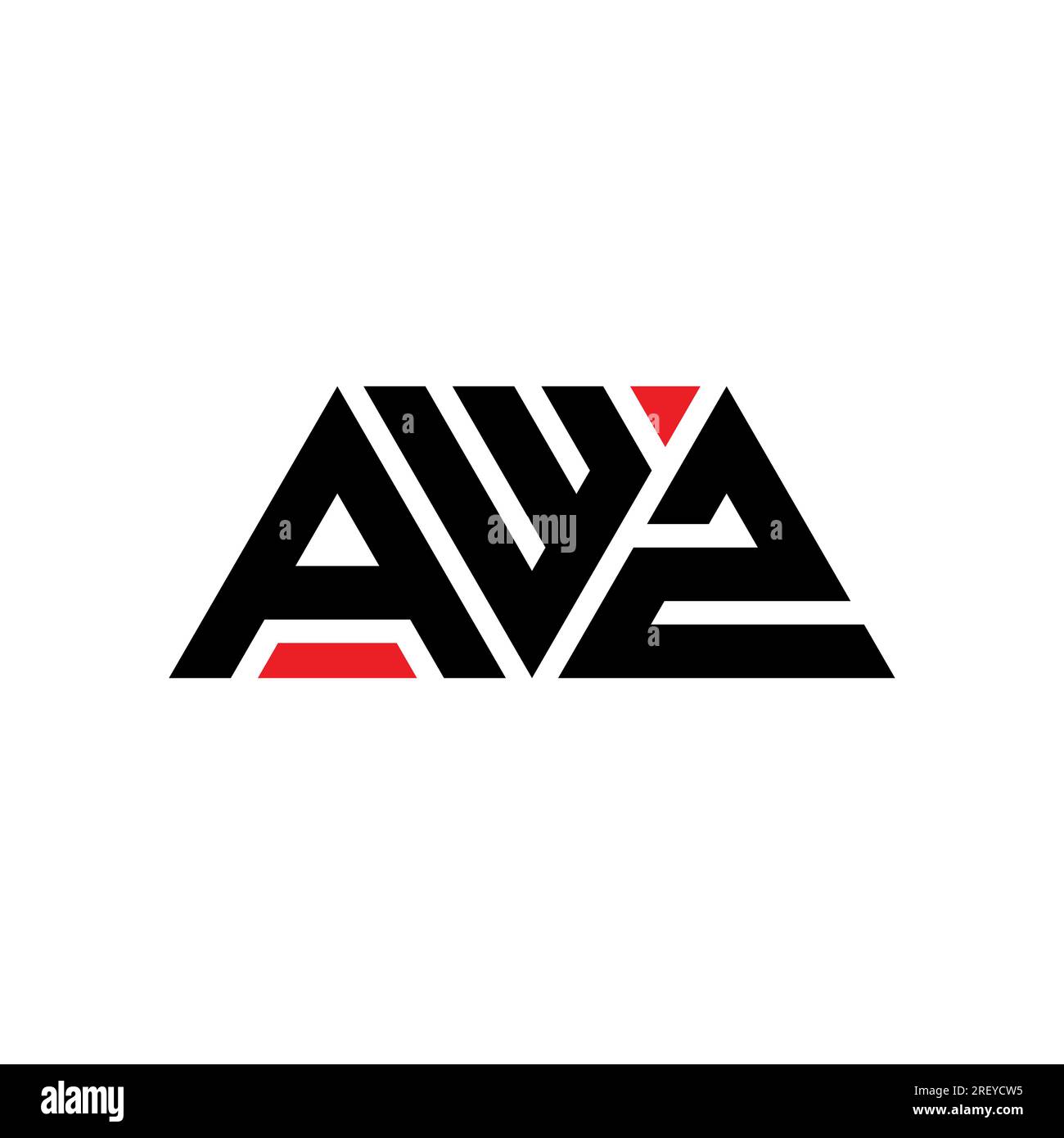 AWZ-Logo mit Dreiecksbuchstaben und Dreiecksform. AWZ-Dreieck-Logo-Monogramm. AWZ-Dreieck-Vektor-Logo-Vorlage mit roter Farbe. AWZ Triangul Stock Vektor