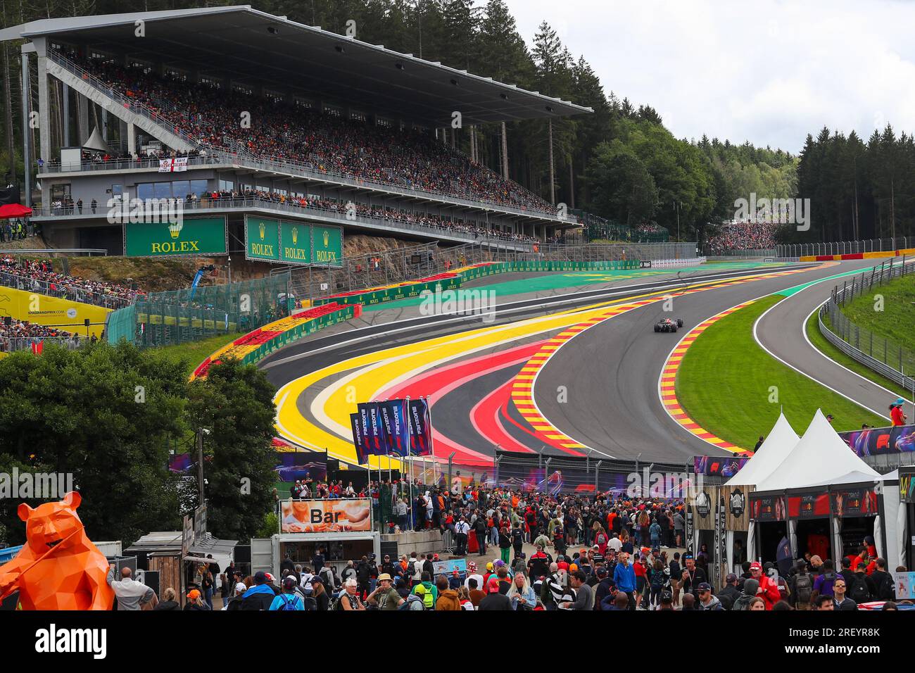 Während des Rennens am Sonntag, den 30. Juli, FORMEL 1 MSC KREUZFAHRTEN VOM GROSSEN PREIS BELGIENS vom 2023. Bis Jul28. Juli bis zum 30. 2023. Juli Spa Francorshamps, Belgien Stockfoto