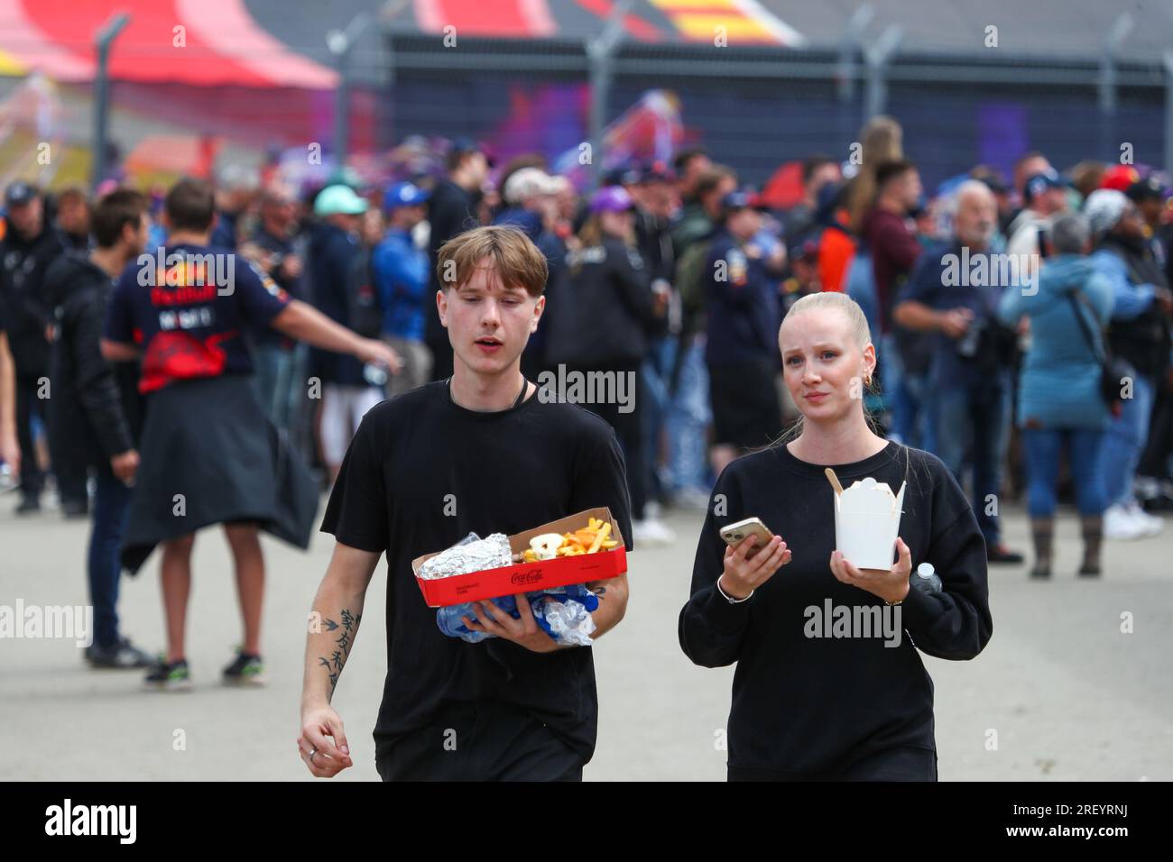 Fans während des Rennens am Sonntag, den 30. Juli, FORMEL 1 MSC KREUZFAHRTEN MIT DEM GROSSEN PREIS VON BELGIEN vom 2023. Bis Jul28. Juli bis zum 30. 2023. Juli Spa Francorshamps, Belgien Stockfoto