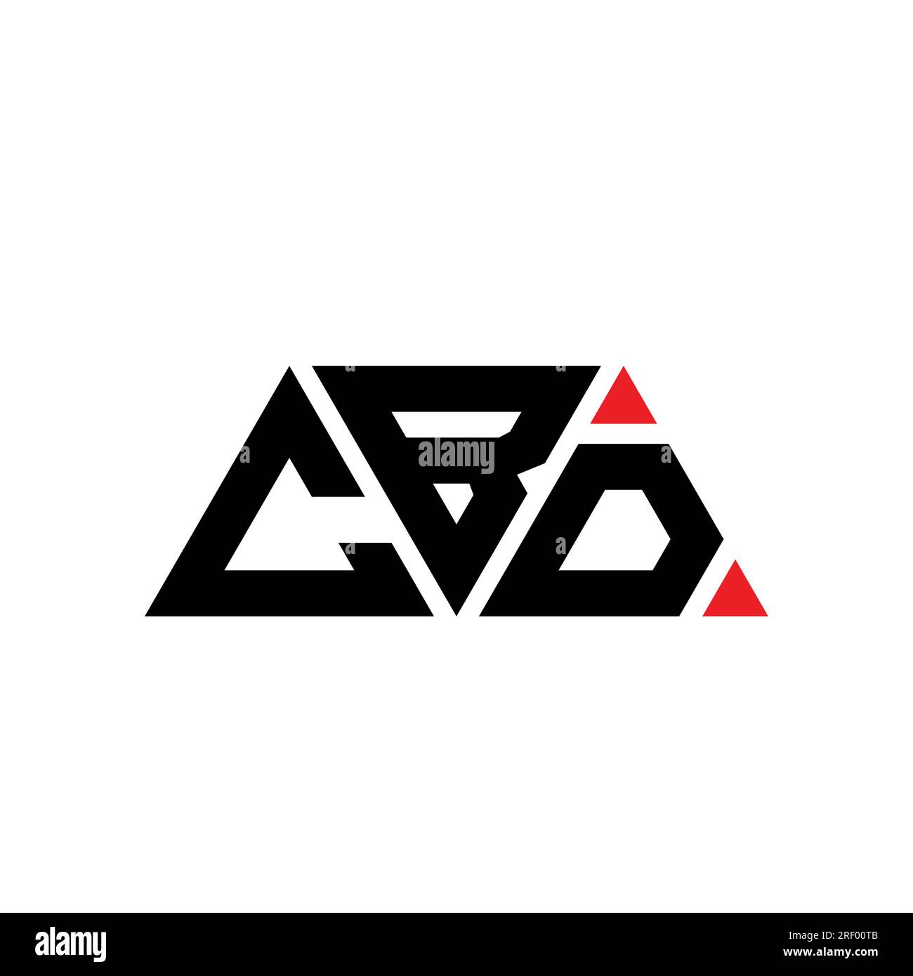 CBD-Logo mit Dreiecksbuchstaben und Dreiecksform. CBD-Monogramm mit Dreieckslogo. CBD-dreieckige Vektor-Logo-Vorlage mit roter Farbe. CBD Triangul Stock Vektor