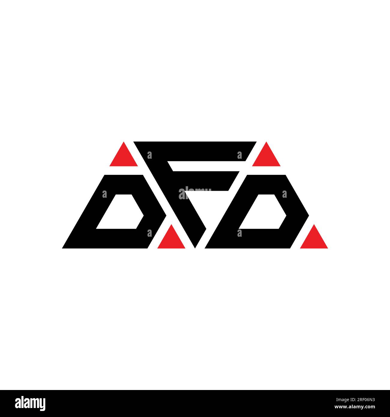 DFD-Logo mit Dreiecksbuchstaben und Dreiecksform. DFD-Monogramm mit Dreieckslogo. DFD-dreieckige Vektorvorlage mit roter Farbe. DFD Triangul Stock Vektor