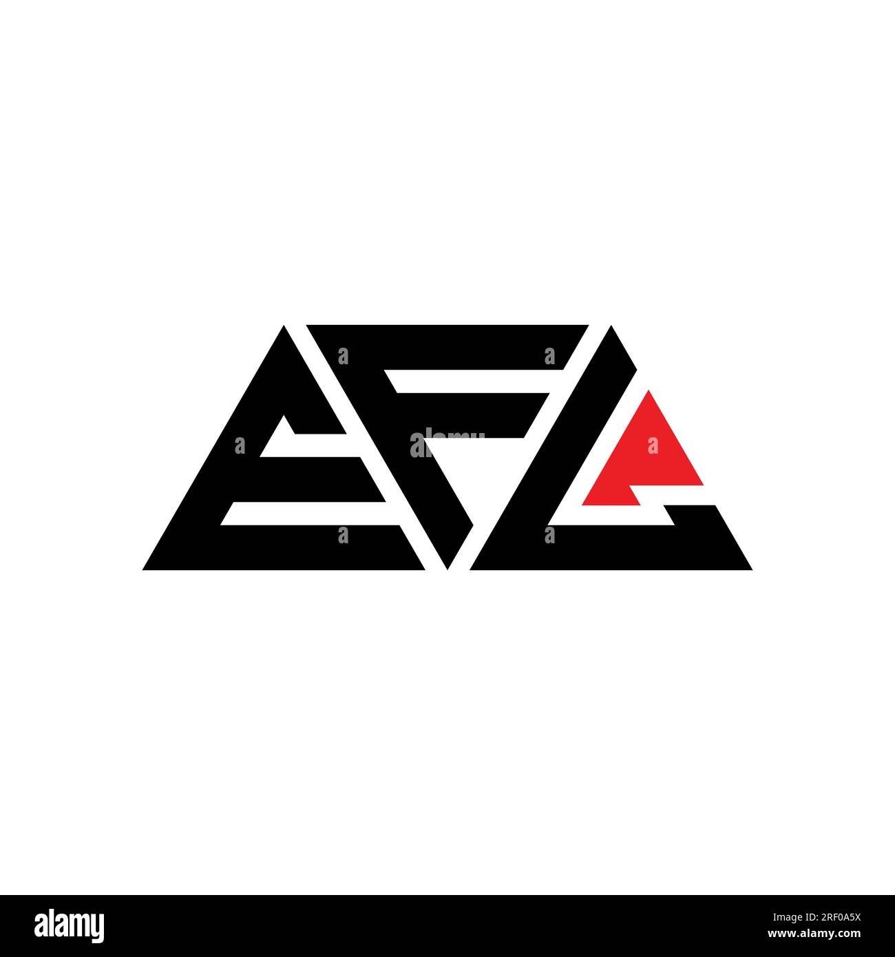 EFL-Logo mit Dreiecksbuchstaben und Dreiecksform. EFL Dreieck Logo Design Monogramm. EFL-dreieckige Vektor-Logo-Vorlage mit roter Farbe. EFL Triangul Stock Vektor