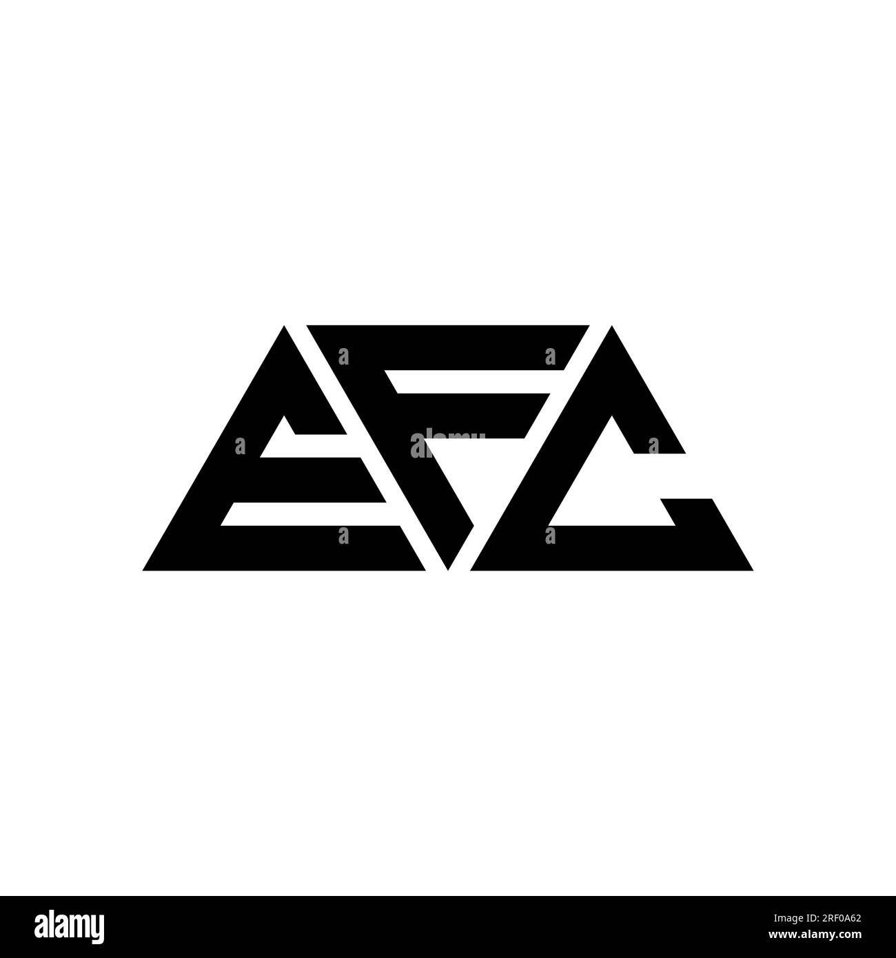 EFC-Logo mit Dreiecksbuchstaben und Dreiecksform. EFC-Dreieck-Logo-Monogramm. EFC-Dreieck-Vektor-Logo-Vorlage mit roter Farbe. EFC Triangul Stock Vektor