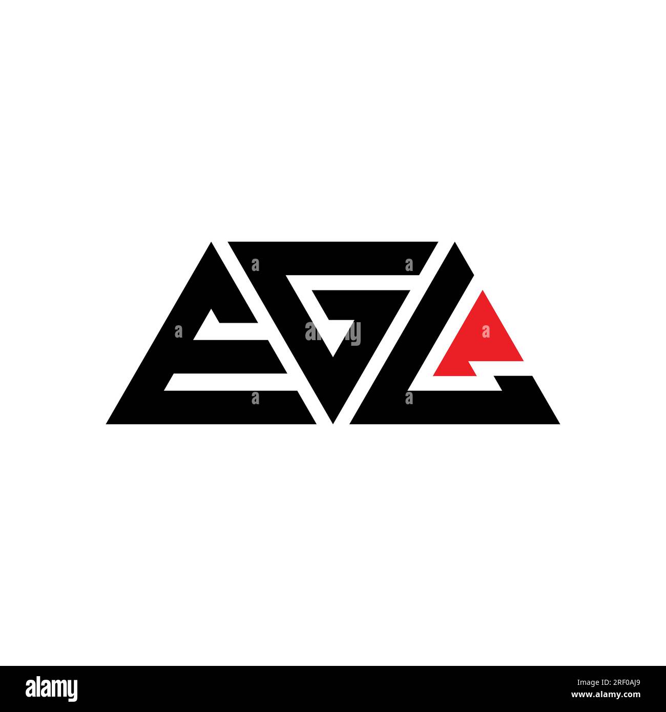 EGL-Logo mit Dreiecksbuchstaben und Dreiecksform. EGL-Dreieck-Logo-Monogramm. EGL-Dreieck-Vektor-Logo-Vorlage mit roter Farbe. EGL Triangul Stock Vektor