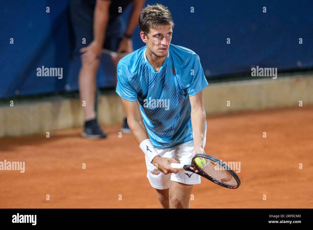 Verona, Italien. 30. Juli 2023. VIT Kopriva in Aktion beim Finale des Internazionali di Verona – ATP Challenger 100 Tennis Turnier am Circolo Tennis Scaligero in Verona am 30. Juli 2023, Verona Italien. Kredit: Unabhängige Fotoagentur/Alamy Live News Stockfoto