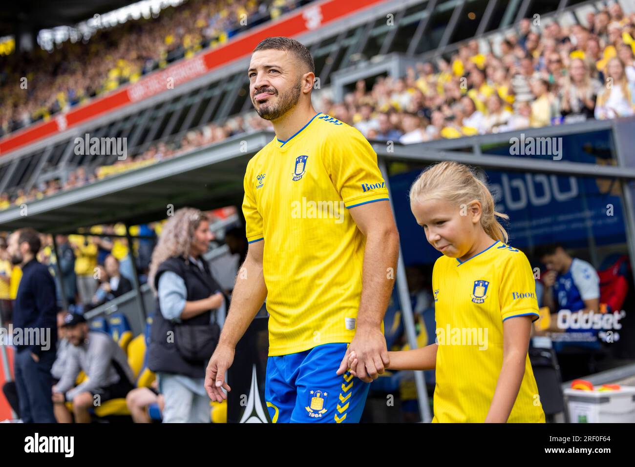 Broendby, Dänemark. 30. Juli 2023. Josip Radosevic (22) von Broendby, WENN während des Superliga-Spiels 3F zwischen Broendby IF und Odense BK im Broendby Stadion in Broendby gesehen. (Foto: Gonzales Photo/Alamy Live News Stockfoto