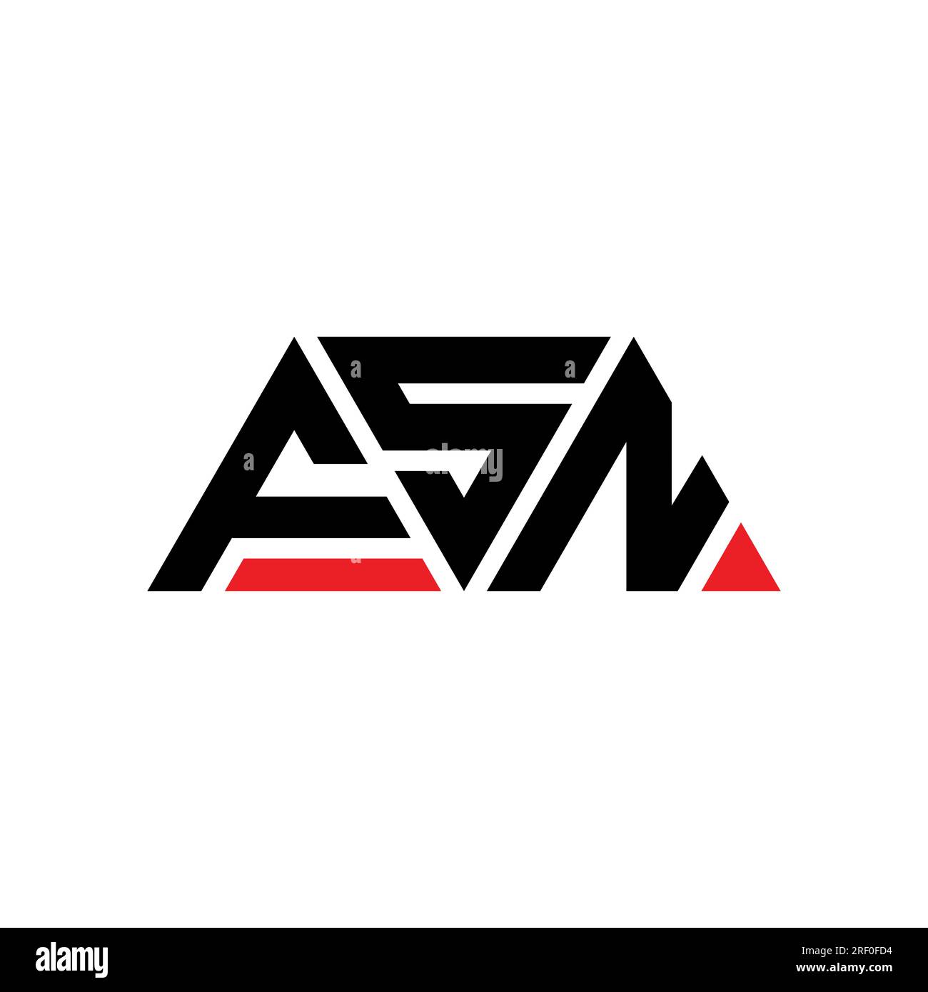 FSN-Logo mit Dreiecksbuchstaben und Dreiecksform. FSN Dreieck Logo Design Monogramm. FSN-Dreieck-Vektor-Logo-Vorlage mit roter Farbe. FSN Triangul Stock Vektor