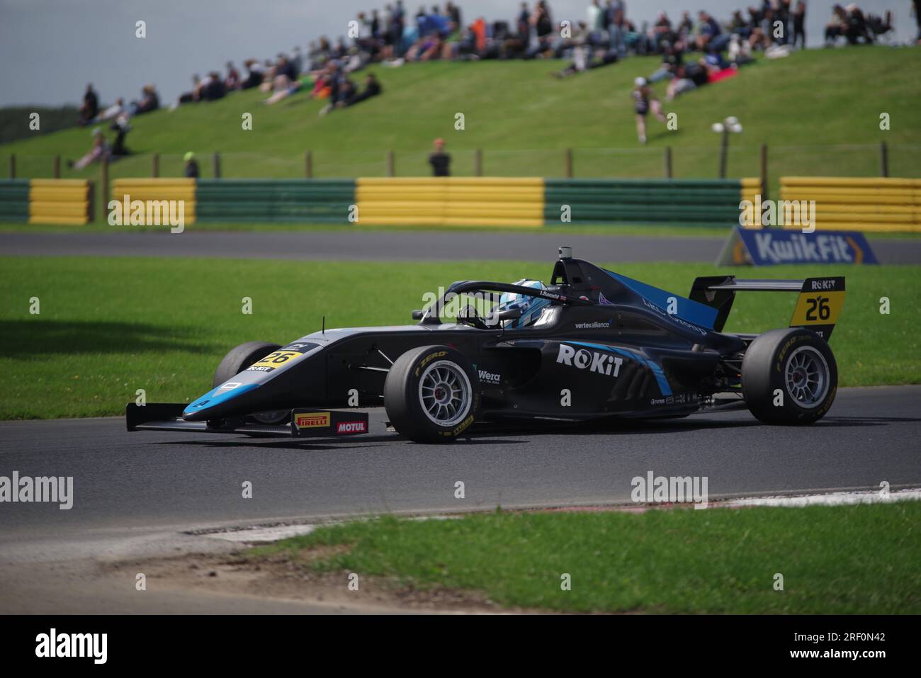 Dalton on Tees, 29. Juli 2023. Isaac Barashi fährt für Phinsys von Argenti bei der britischen Meisterschaft ROKIT F4 auf dem Croft Circuit. Kredit: Colin Edwards Stockfoto