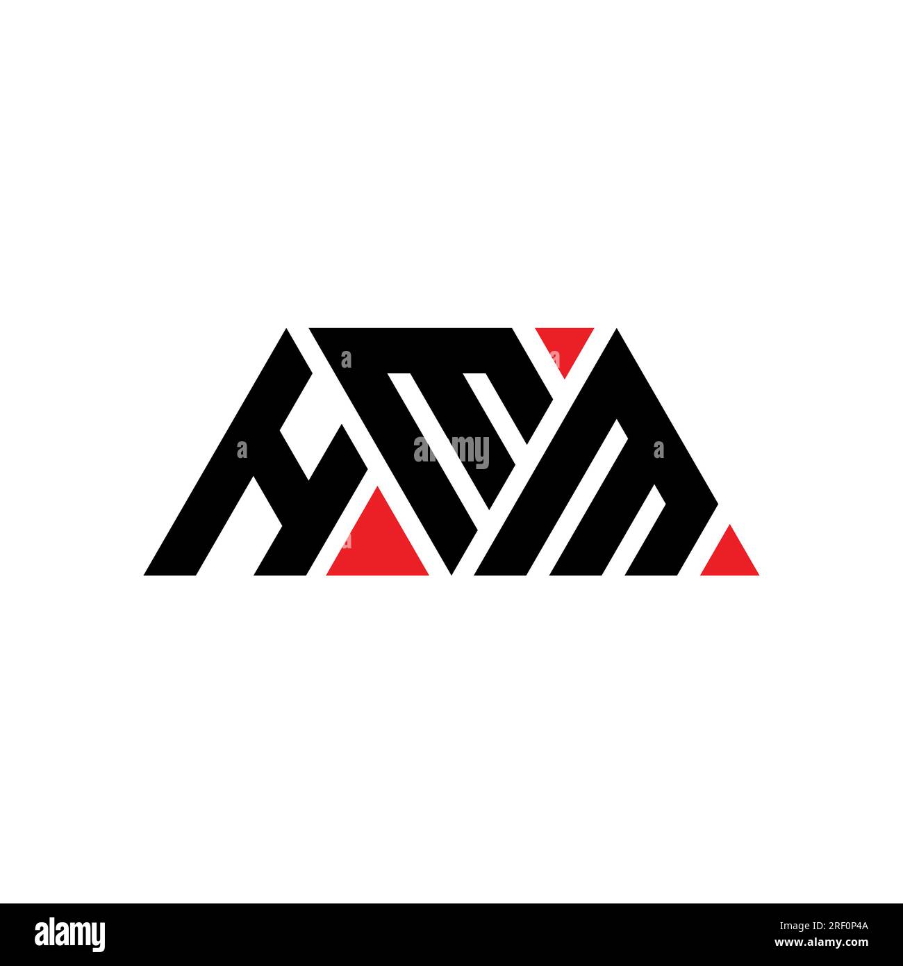 HMM dreieckiges Logo in Dreiecksform. HMM Dreieck-Logo-Design-Monogramm. HMM dreieckige Vektor-Logo-Vorlage mit roter Farbe. TRIANGUL Stock Vektor