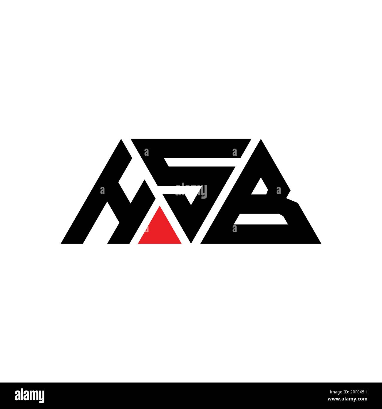 HSB-Logo mit Dreiecksbuchstaben und Dreiecksform. HSB-Dreieck-Logo-Monogramm. HSB-Dreieck-Vektor-Logo-Vorlage mit roter Farbe. HSB Triangul Stock Vektor