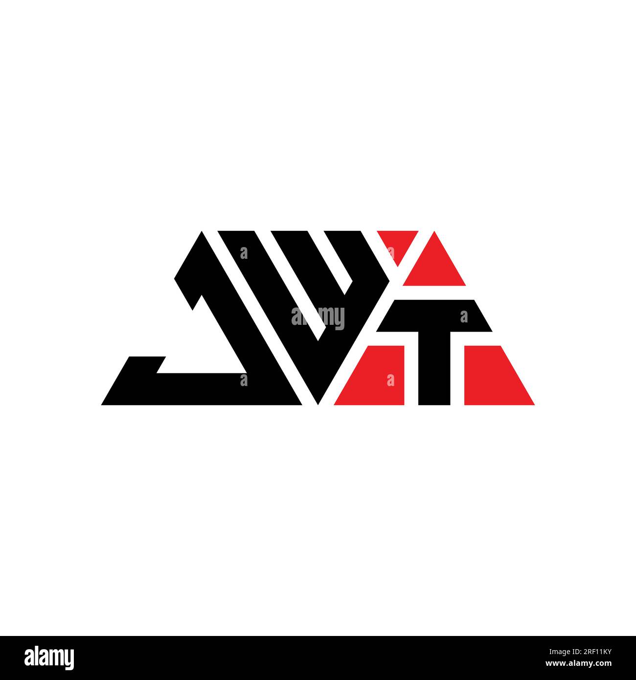 JWT-Logo mit dreieckigem Buchstaben in Dreiecksform. JWT-Monogramm mit Dreieck-Logo. JWT-dreieckige Vektor-Logo-Vorlage mit roter Farbe. JWT Triangul Stock Vektor