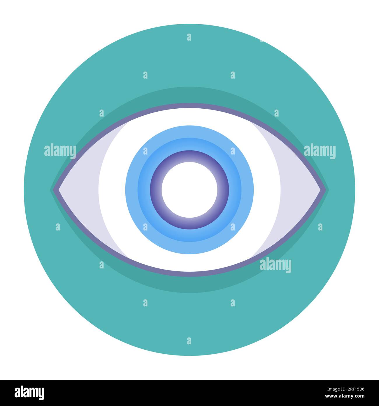 Kataraktsymbol am menschlichen Auge. Abbildung eines flachen Vektors. Stock Vektor