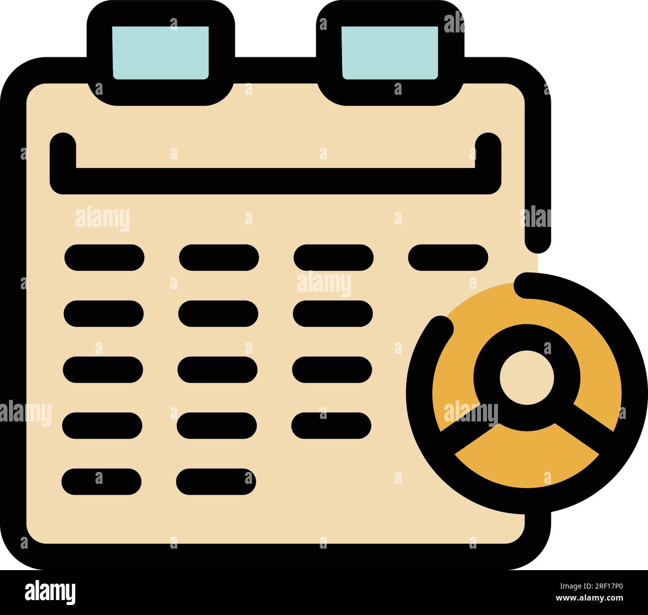 Vektor des Symbols für offene Stellen im Kalender. Teamposten. Die Stuhlfarbe ist flach Stock Vektor