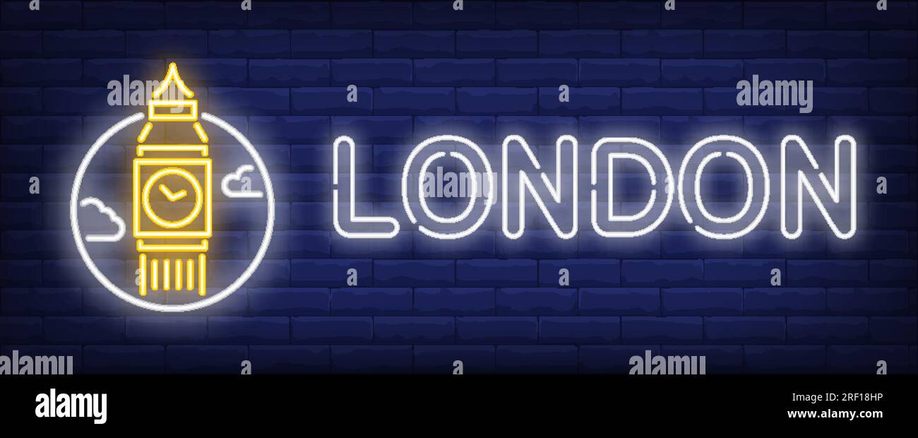Neonschild in London Stock Vektor