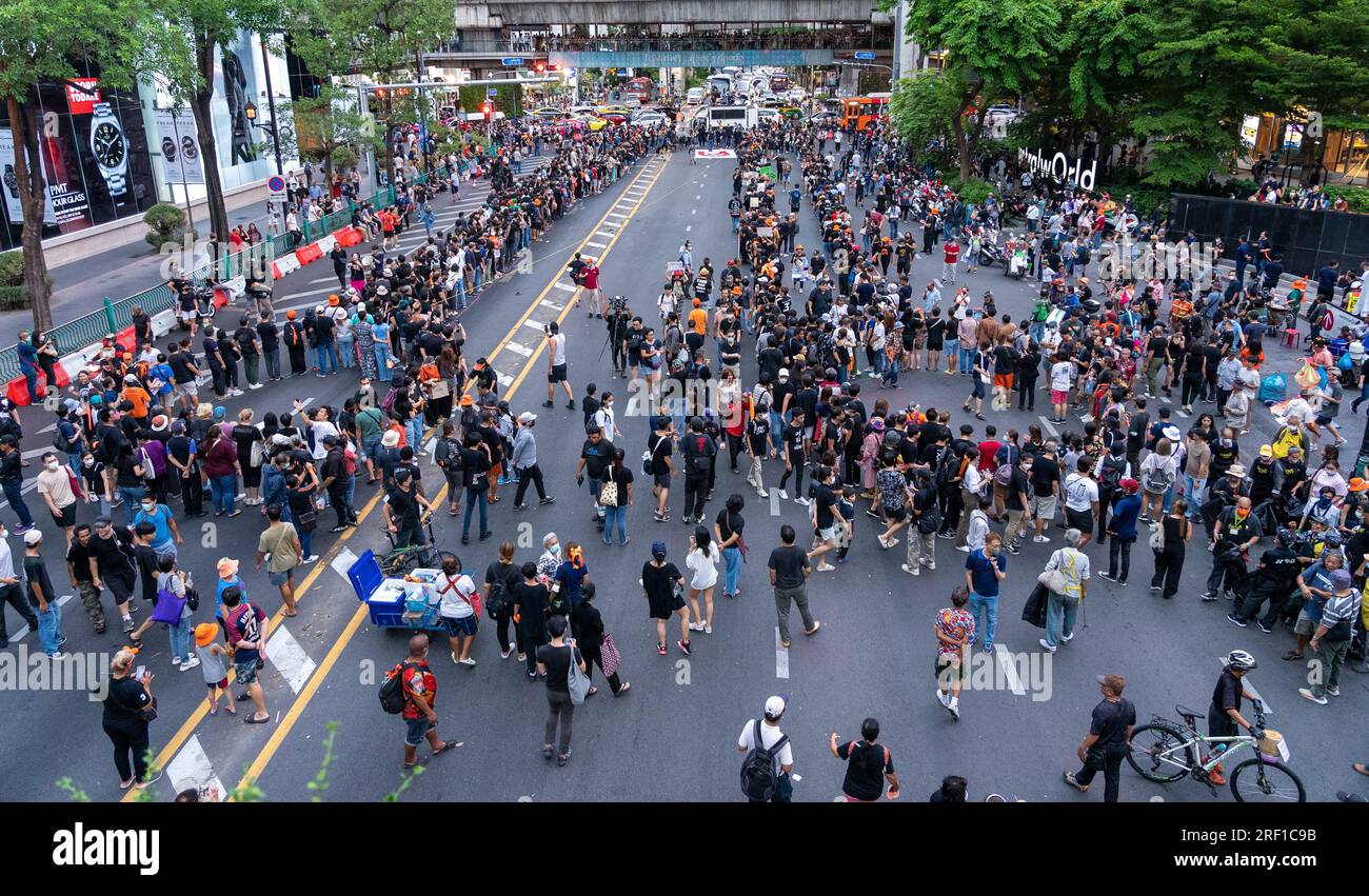 Politische Proteste in Bangkok Stockfoto