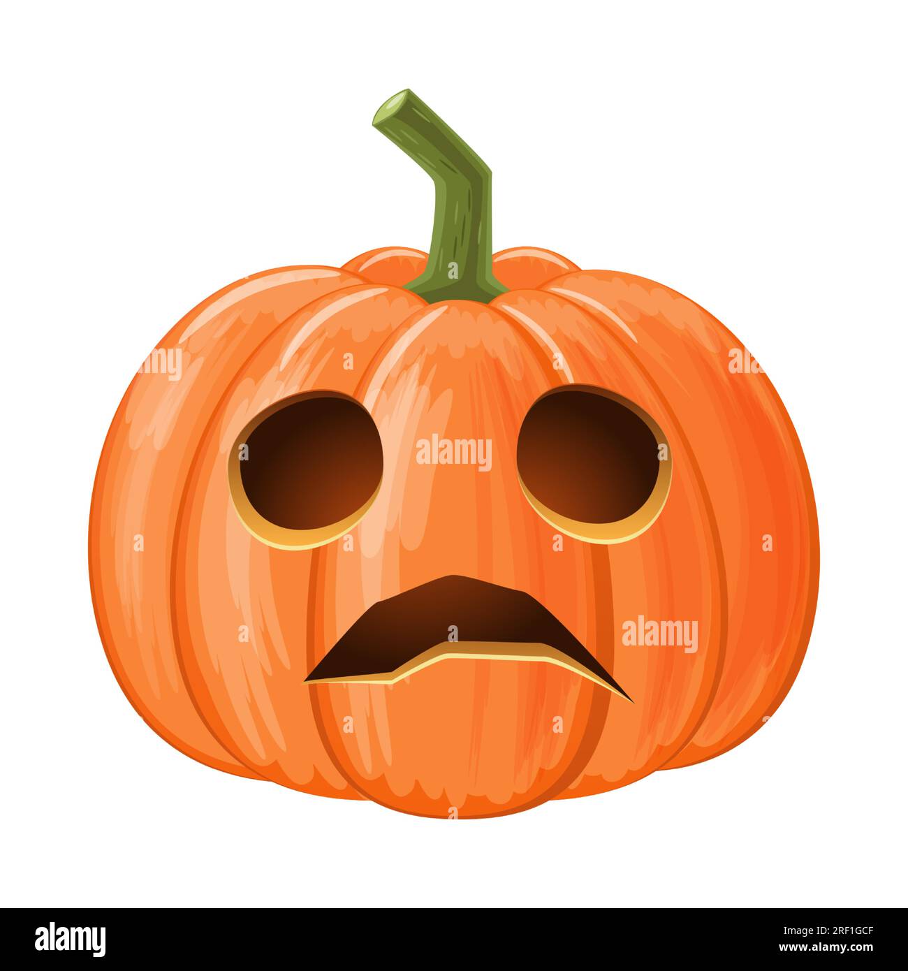 Halloween-Kürbis. Jack O'lantern. Isolierter weißer Hintergrund. Vector . Stock Vektor