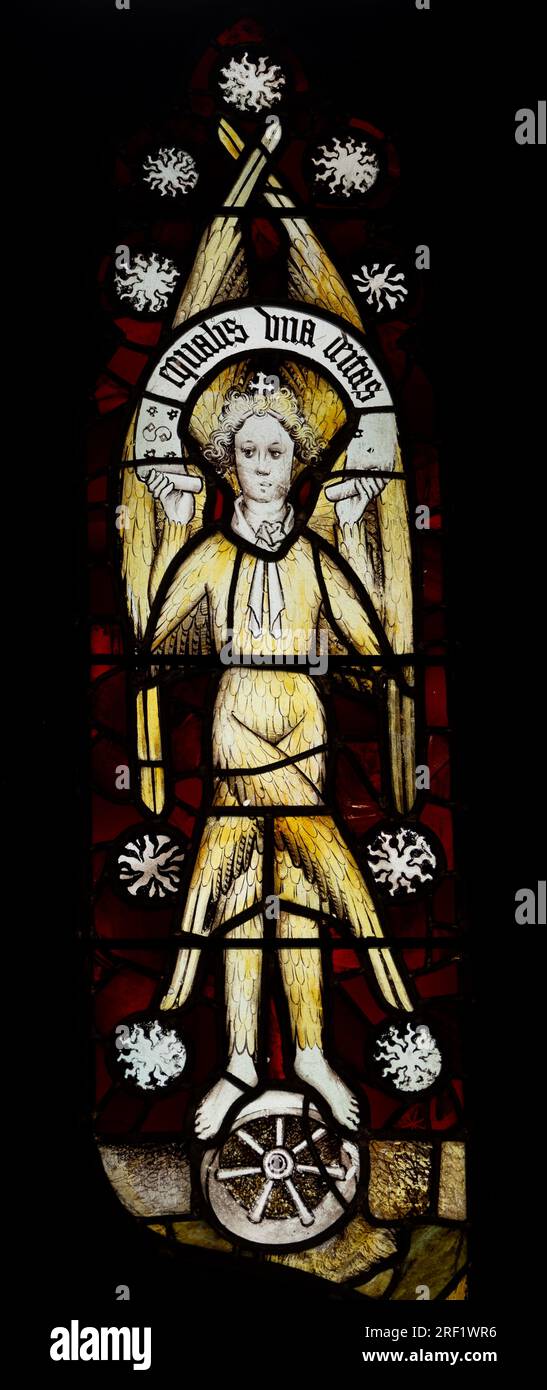 Angel Buntglas, Coventry Cathedral, West Midlands, England, Großbritannien Stockfoto