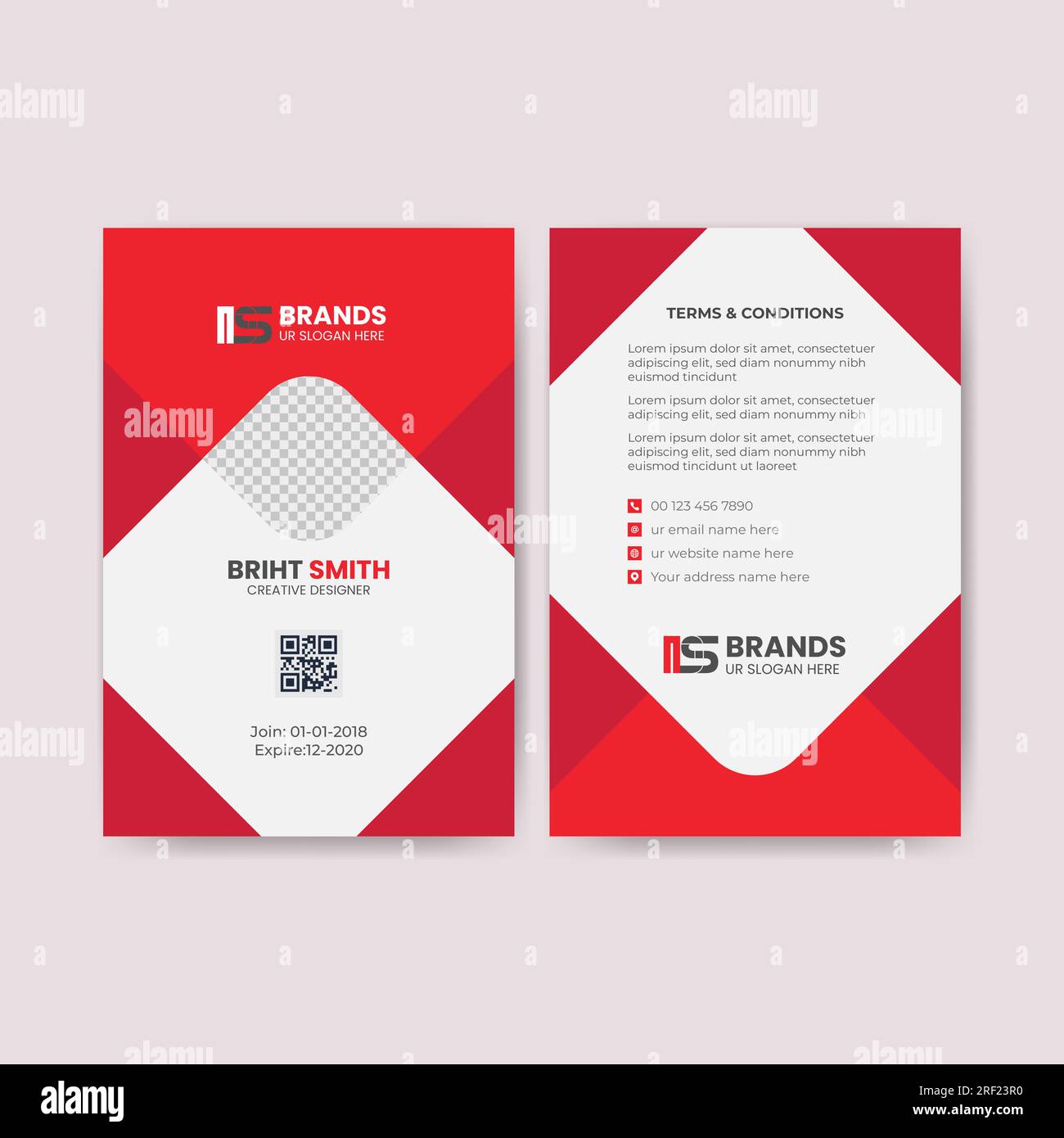 Professionelles, kreatives, einfaches Design für ID-Karten für Unternehmen und Unternehmen Stock Vektor