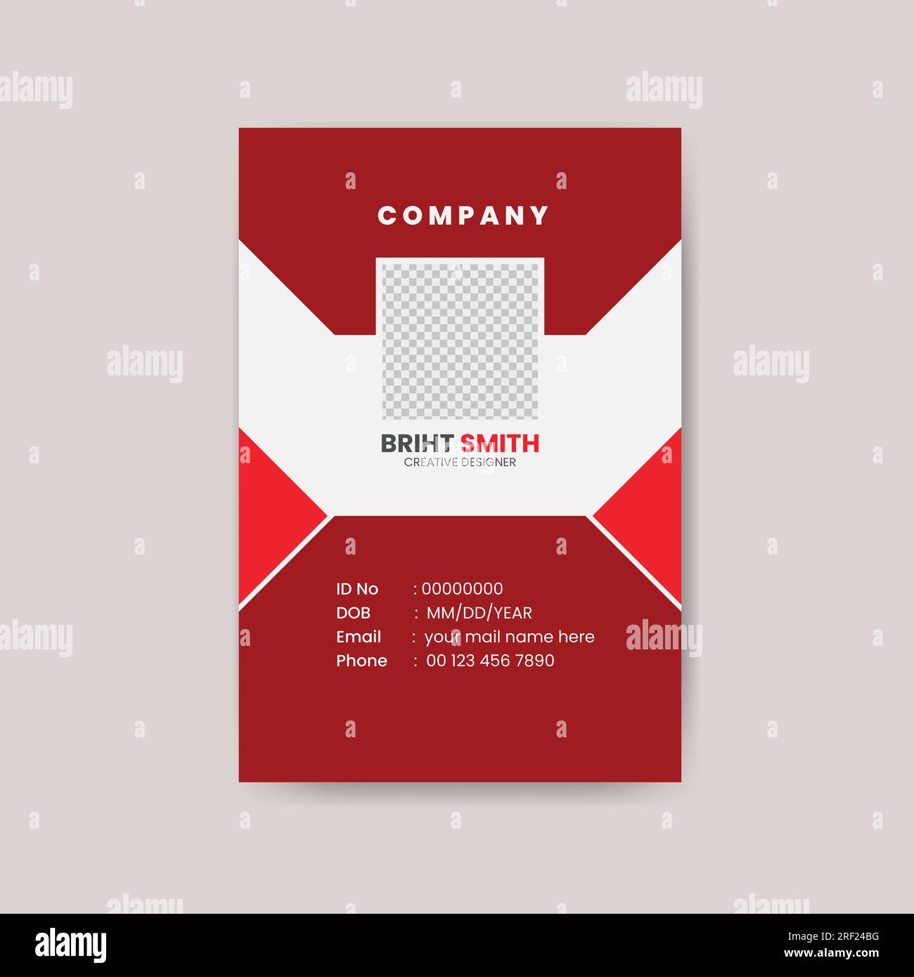 Professionelles, kreatives, einfaches Design für ID-Karten für Unternehmen und Unternehmen Stock Vektor