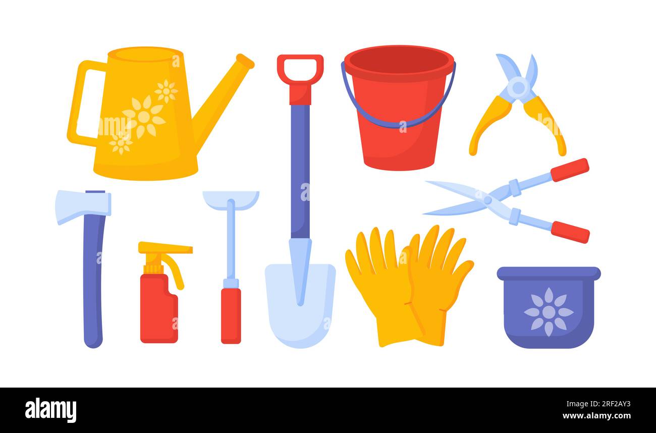 Satz Gartenwerkzeuge Vektor Stock Vektor