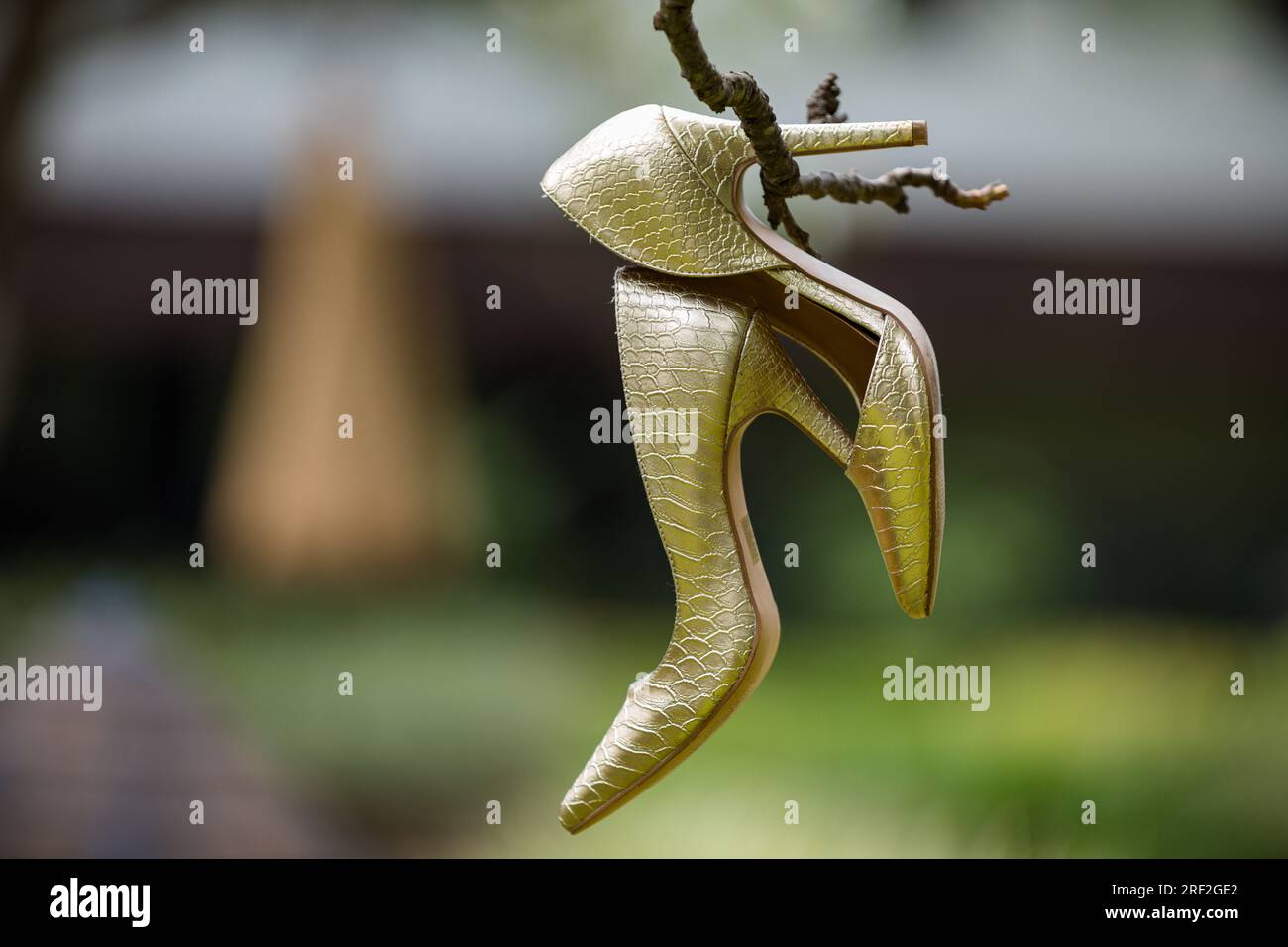 Braut wunderschöne atemberaubende Schuhe Hochzeit Stockfoto