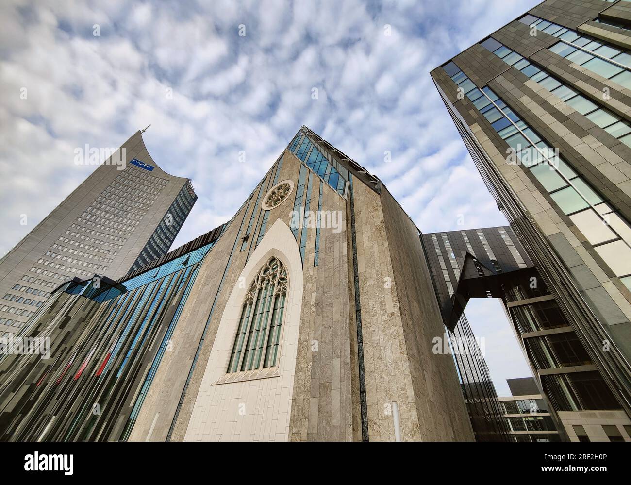 Neues Augusteum und Paulinum, Aula und Universitätskirche St. Pauli von der Universität Leipzig, Deutschland, Sachsen, Leipzig Stockfoto