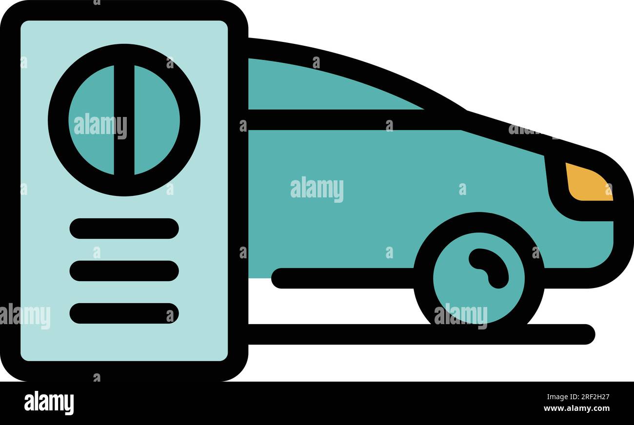 Vektor für die Kontur des Handwagensymbols. Alarmanlage. Die Farbe der Steuertür ist flach Stock Vektor