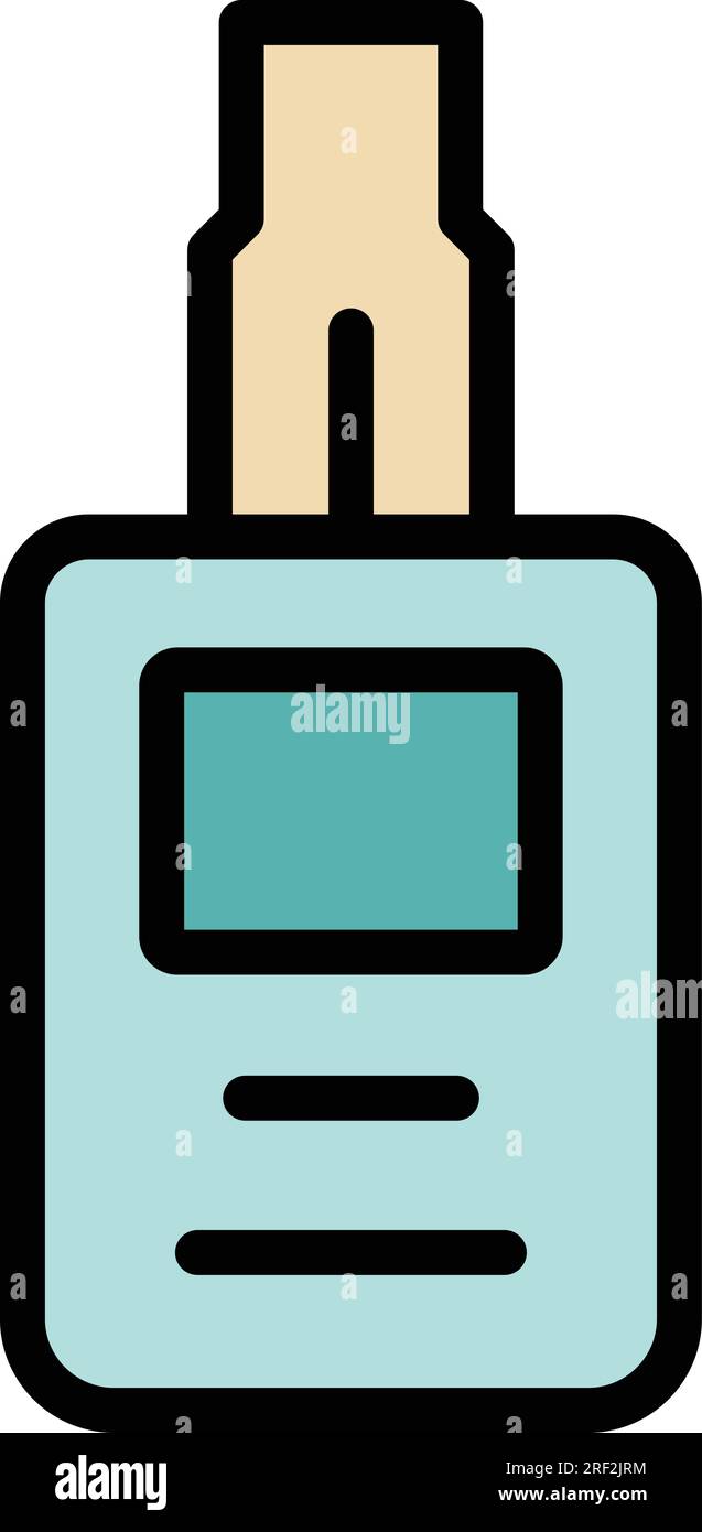 Übersichtsvektor des Autoalarm-Symbols mit Fernbedienung. Auto-System. Schlüsselhandfarbe flach Stock Vektor