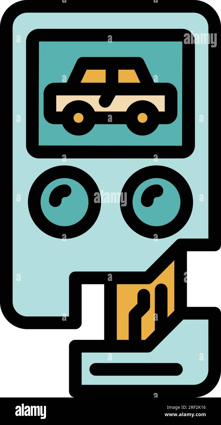 Vektor des digitalen Schlüsselsymbols für das Smart Car. Autofernbedienung. Steuern Sie die automatische Farbabstimmung Stock Vektor