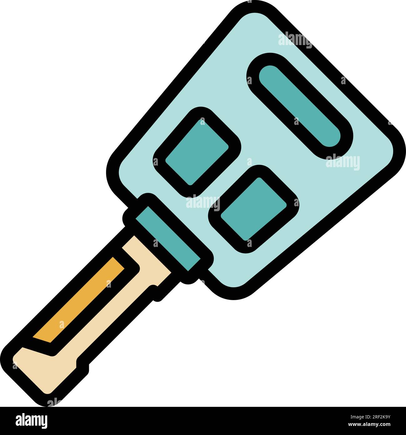 Umrissvektor des Smart-Car-Schlüsselsymbols. Auto-System. Einstiegsfarbe flach Stock Vektor