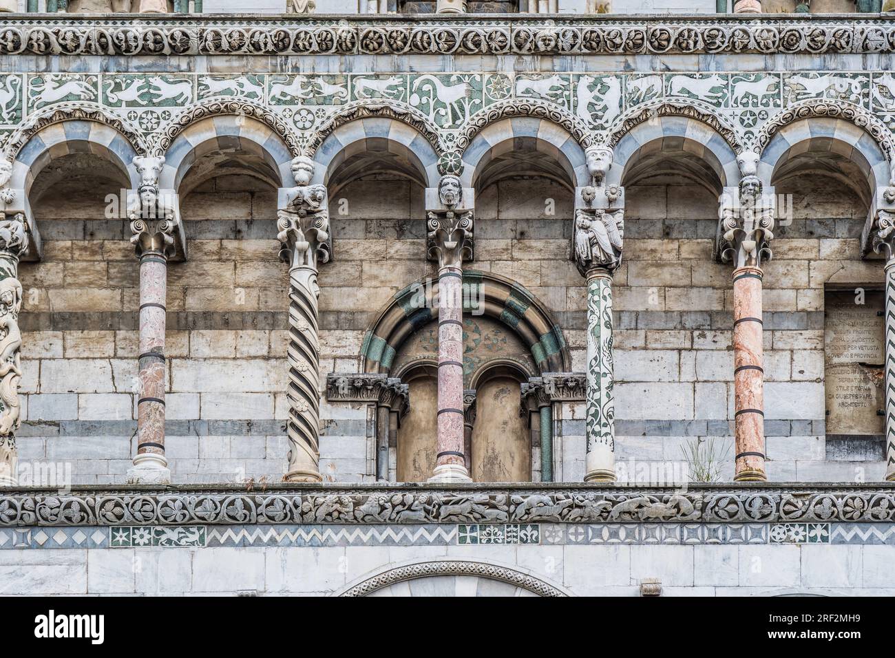San Michele in Foro mittelalterliche Kirche in Lucca. Toskana, Italien Stockfoto