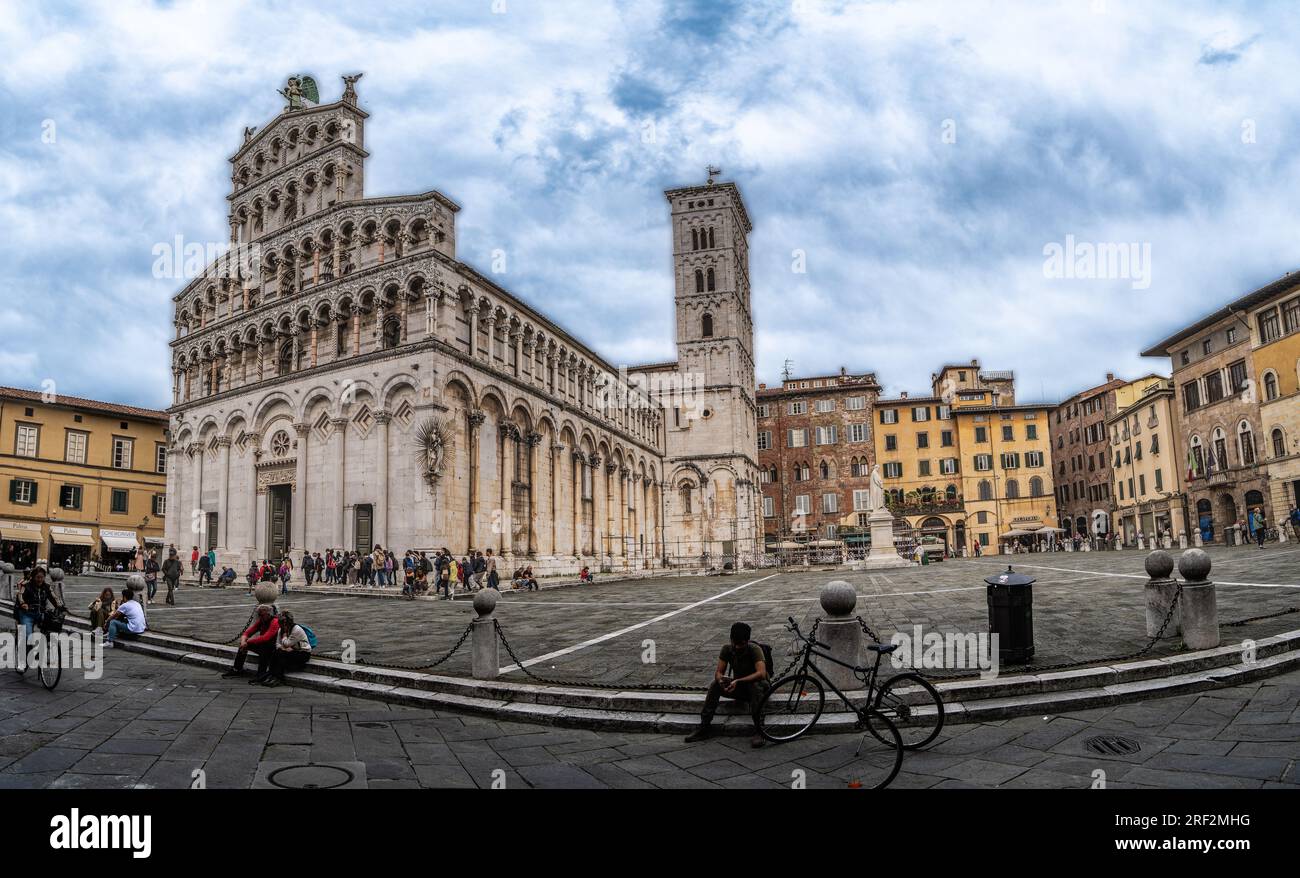 San Michele in Foro mittelalterliche Kirche in Lucca. Toskana, Italien Stockfoto