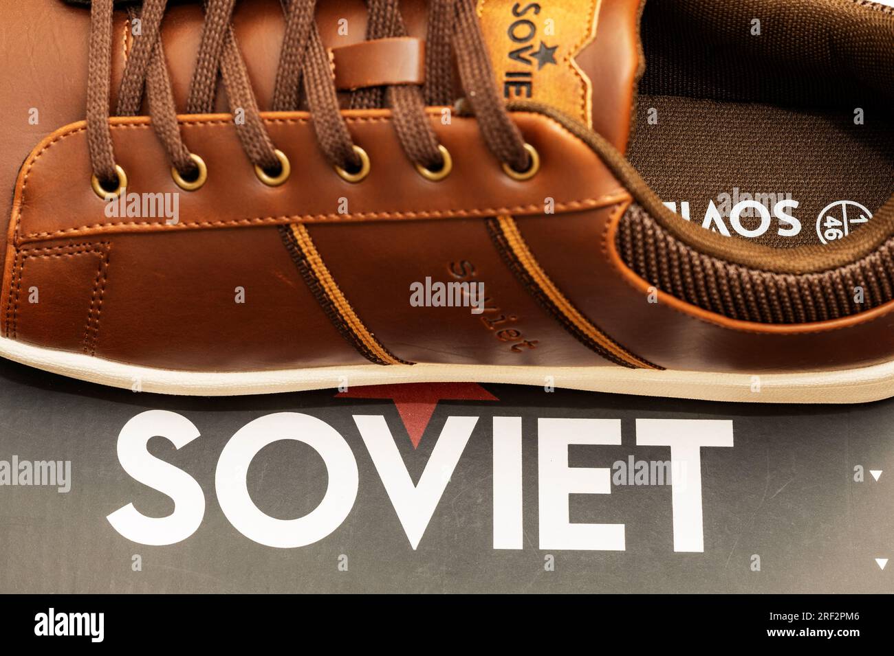 Sowjetische Schuhe für Herren Stockfoto