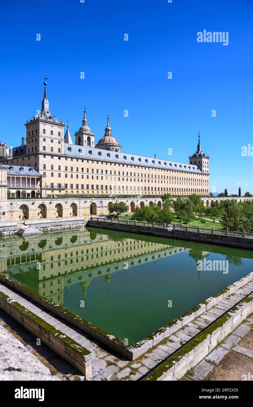 Das Kloster von San Lorenzo de El Escorial, Comunidad de Madrid, Spanien. Stockfoto