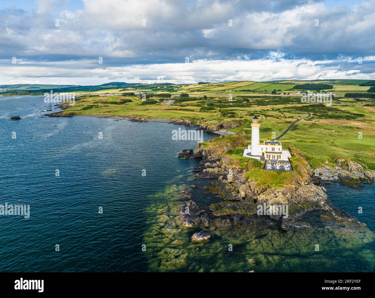 Turnberry Lighthouse, Turnberry Point Lighthouse, Trump Turnberry Golf Resort, South Ayrshire Coast, Schottland, Großbritannien Stockfoto