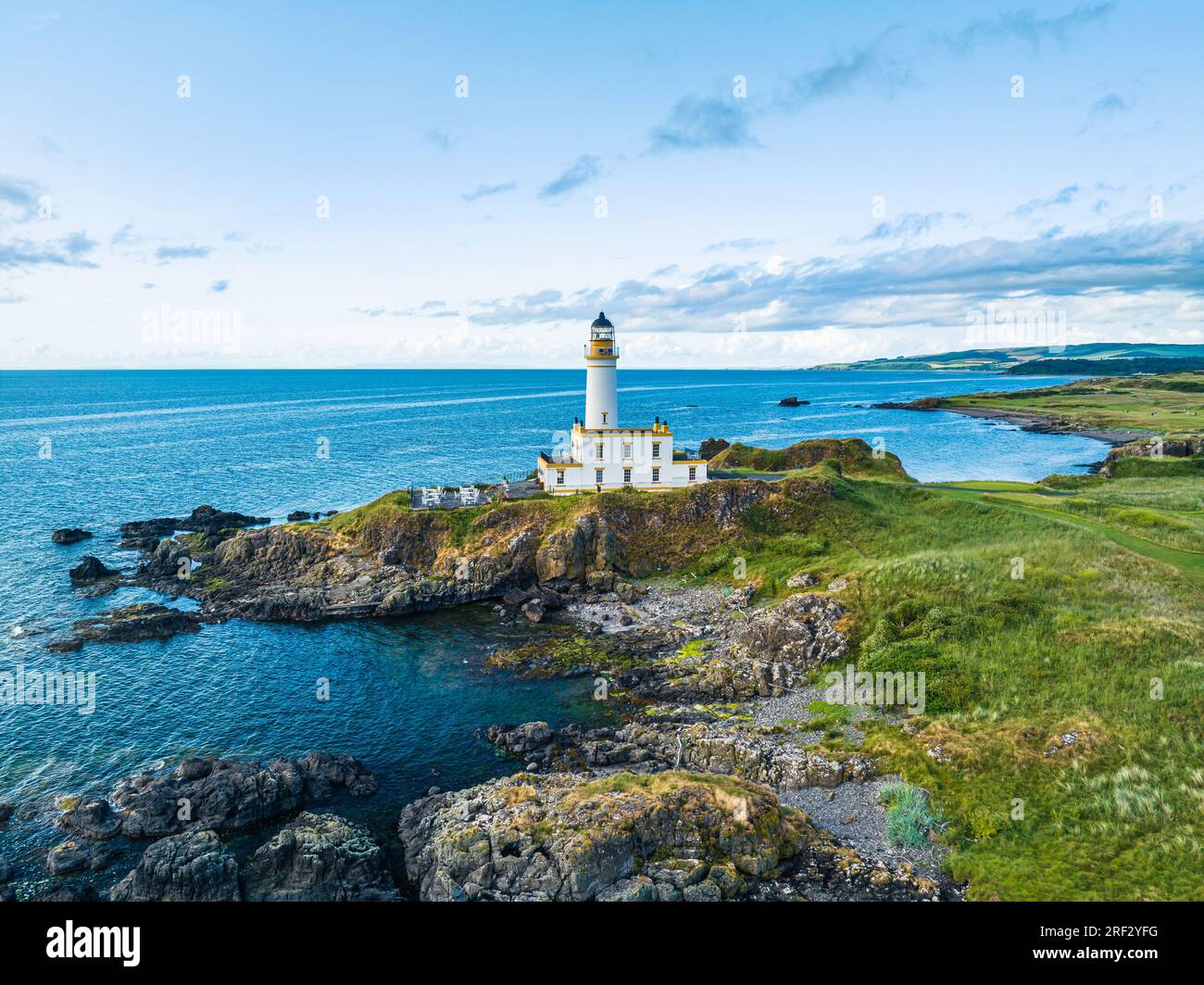 Turnberry Lighthouse, Turnberry Point Lighthouse, Trump Turnberry Golf Resort, South Ayrshire Coast, Schottland, Großbritannien Stockfoto