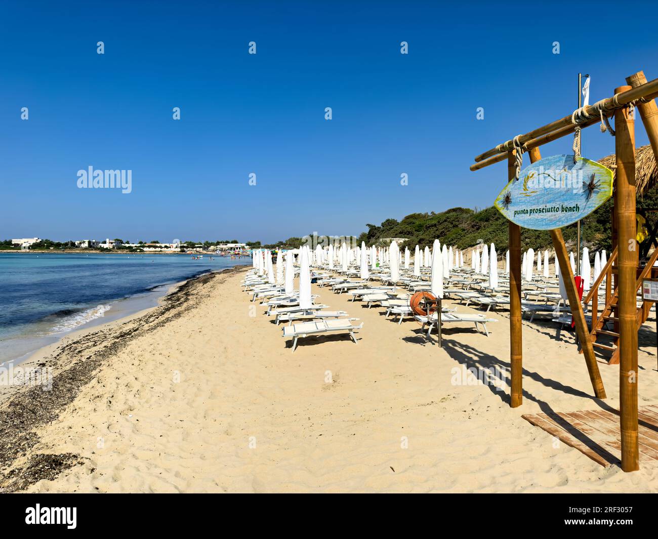 Punta Prosciutto. Porto Cesareo. Salento. Italien. Der Strand Stockfoto